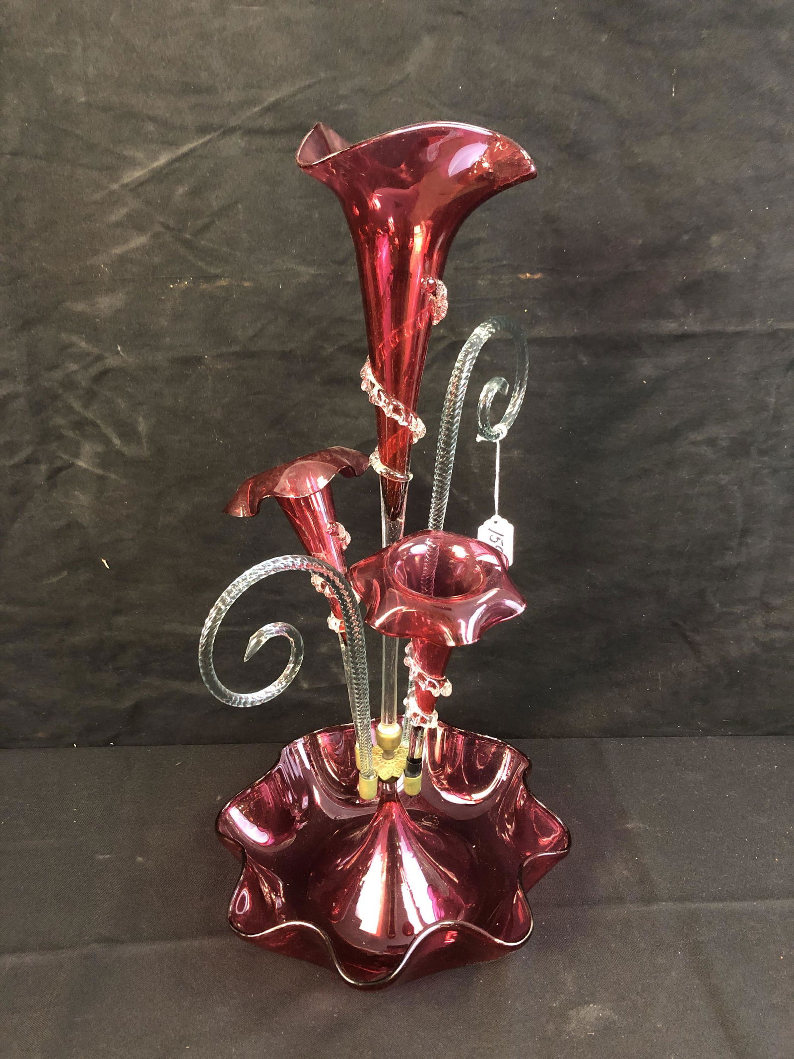 Victorian Cranberry Epergne (1 of 11)