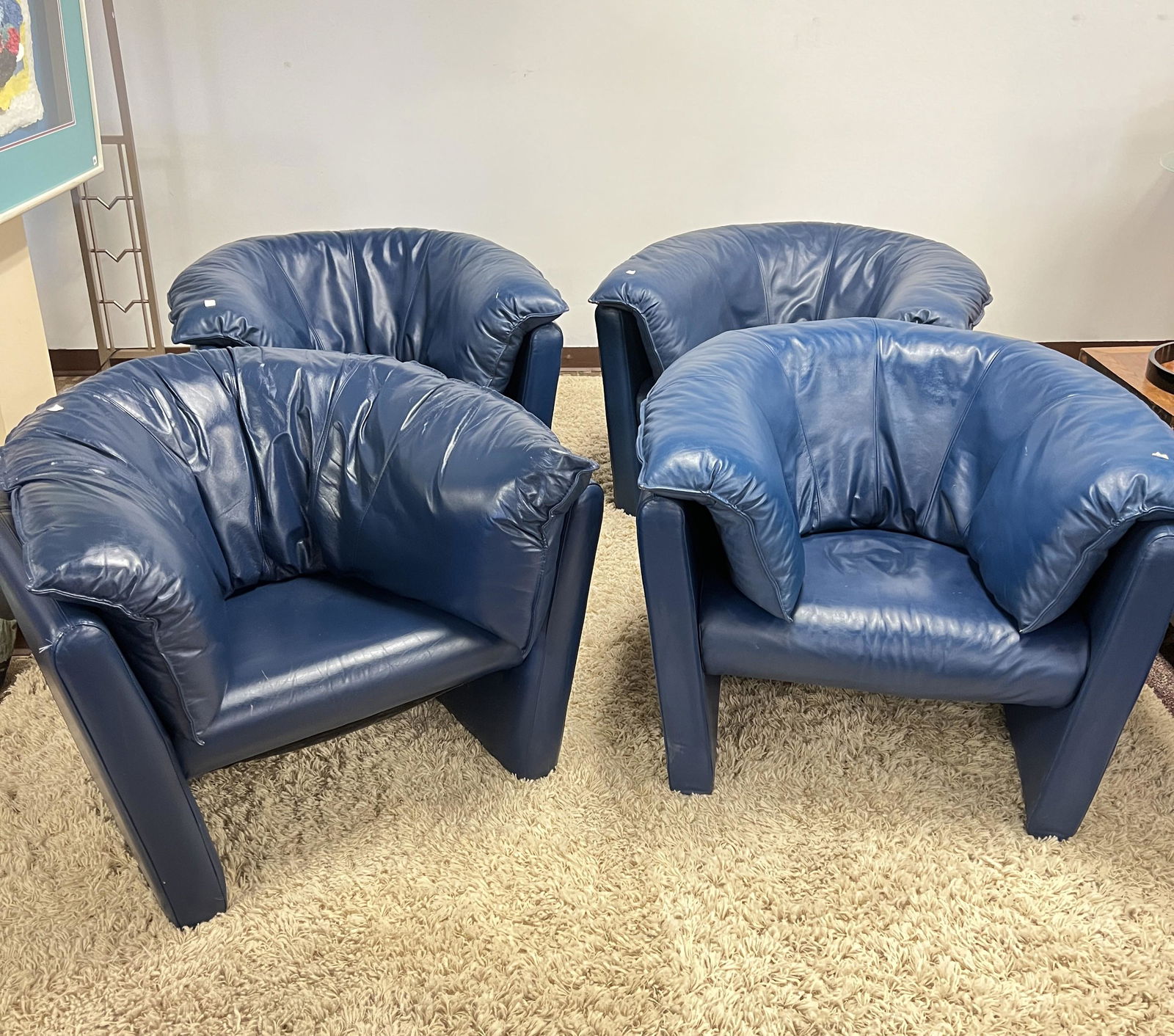 4 Modernist Leather Club Chairs (1 of 9)