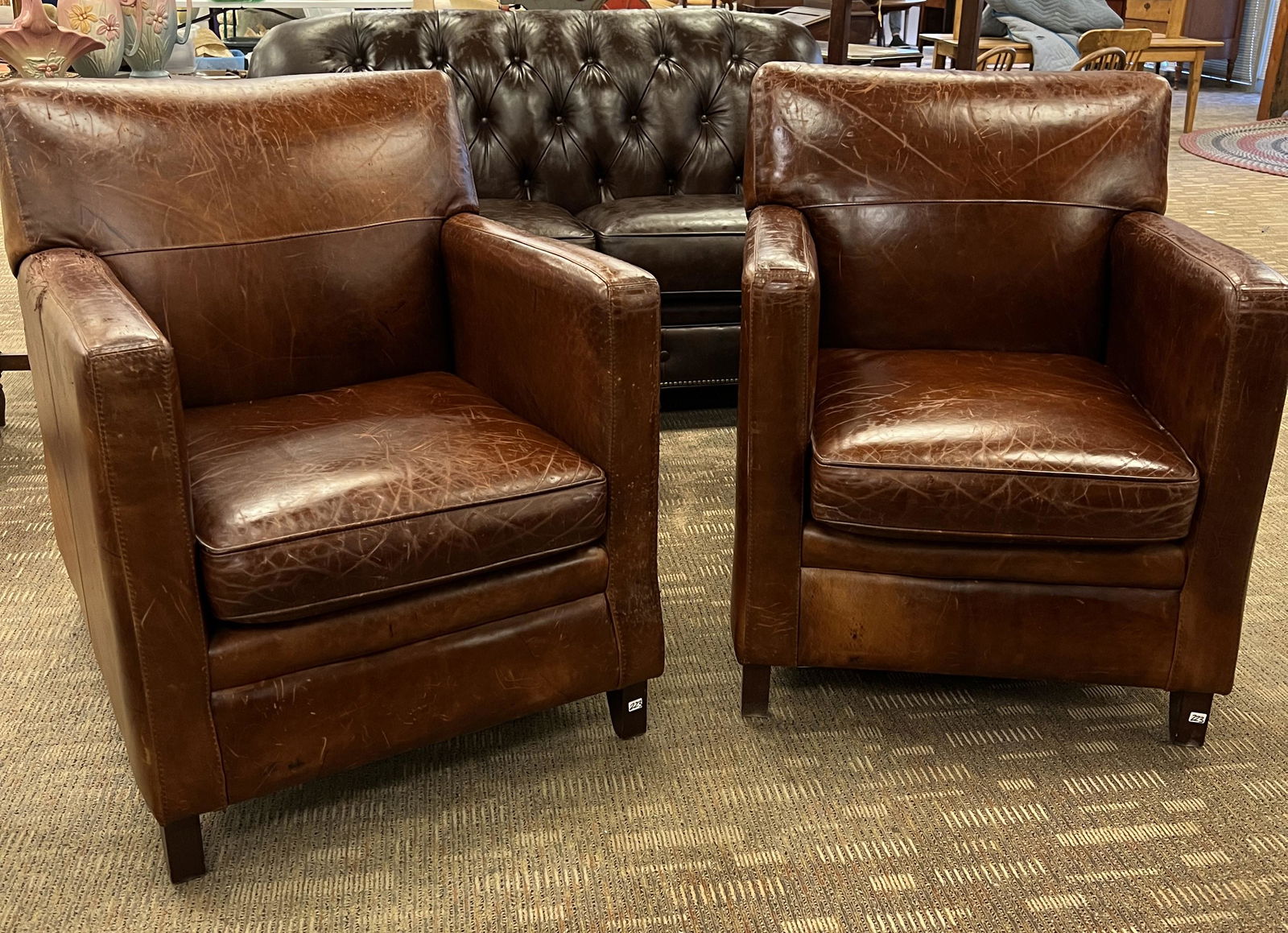 2 Leather Deco Style Armchairs (1 of 8)