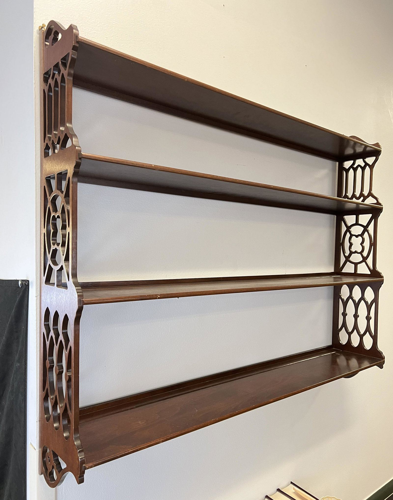 Mahogany 4 Tiered Wall Hung Shelf (1 of 5)