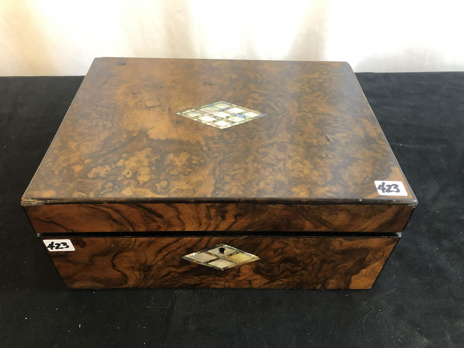 1800s Burled Yew Wood Lap Desk (1 of 4)