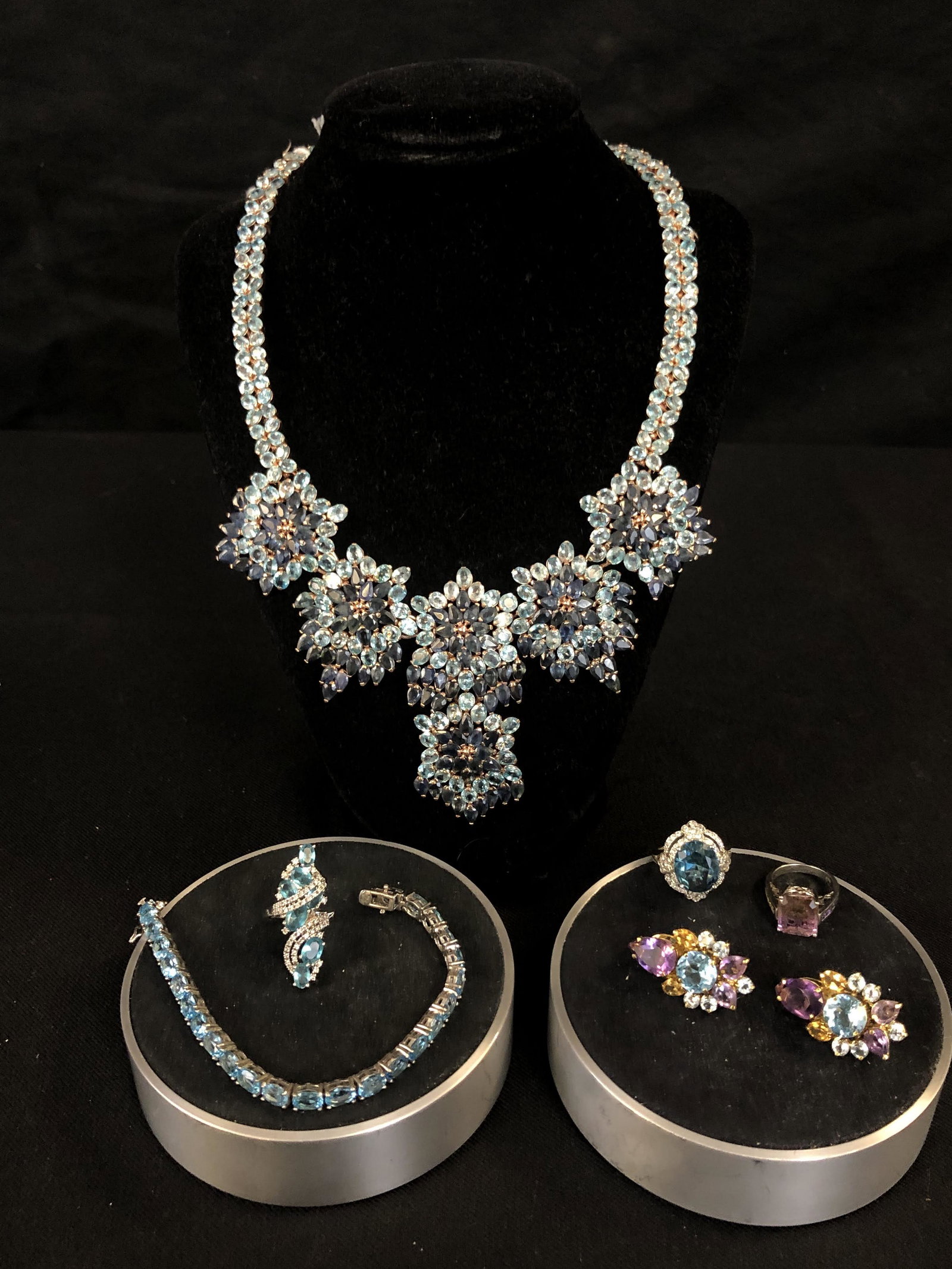 Sterling Drop Necklace, Rings, Bracelet, and Earrings (1 of 6)