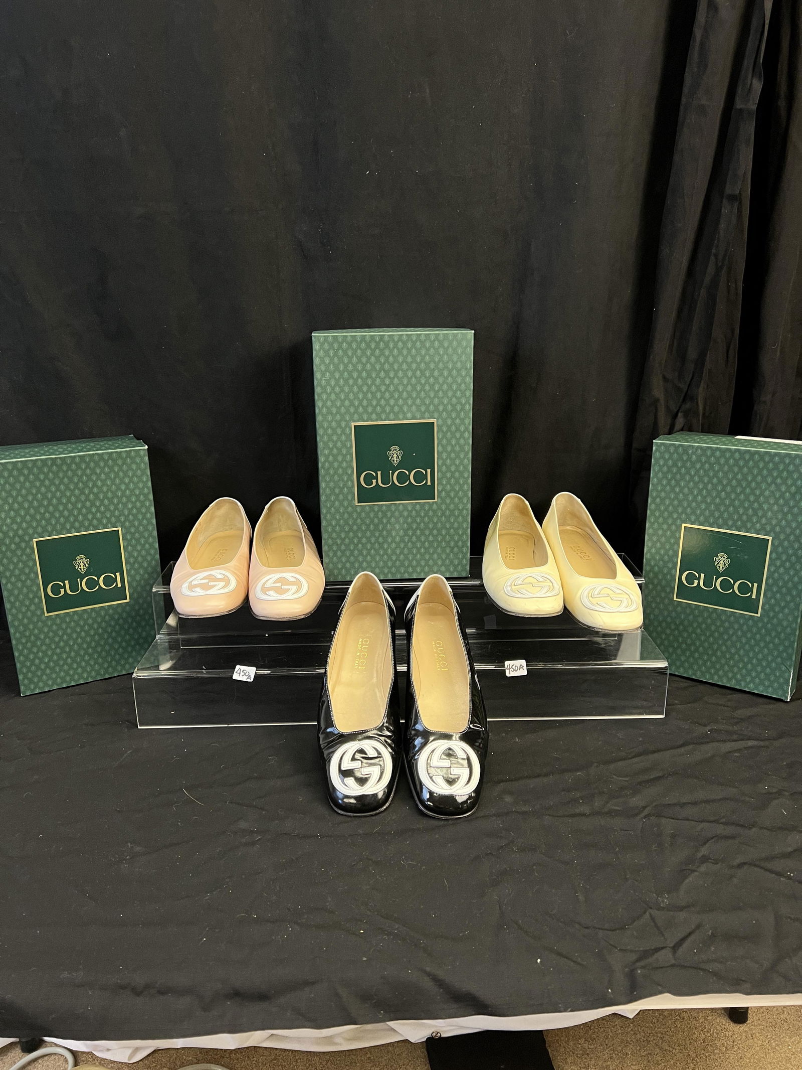 3 Pairs of Gucci Monogram Flats Sz 8.5 B/Boxes (1 of 19)