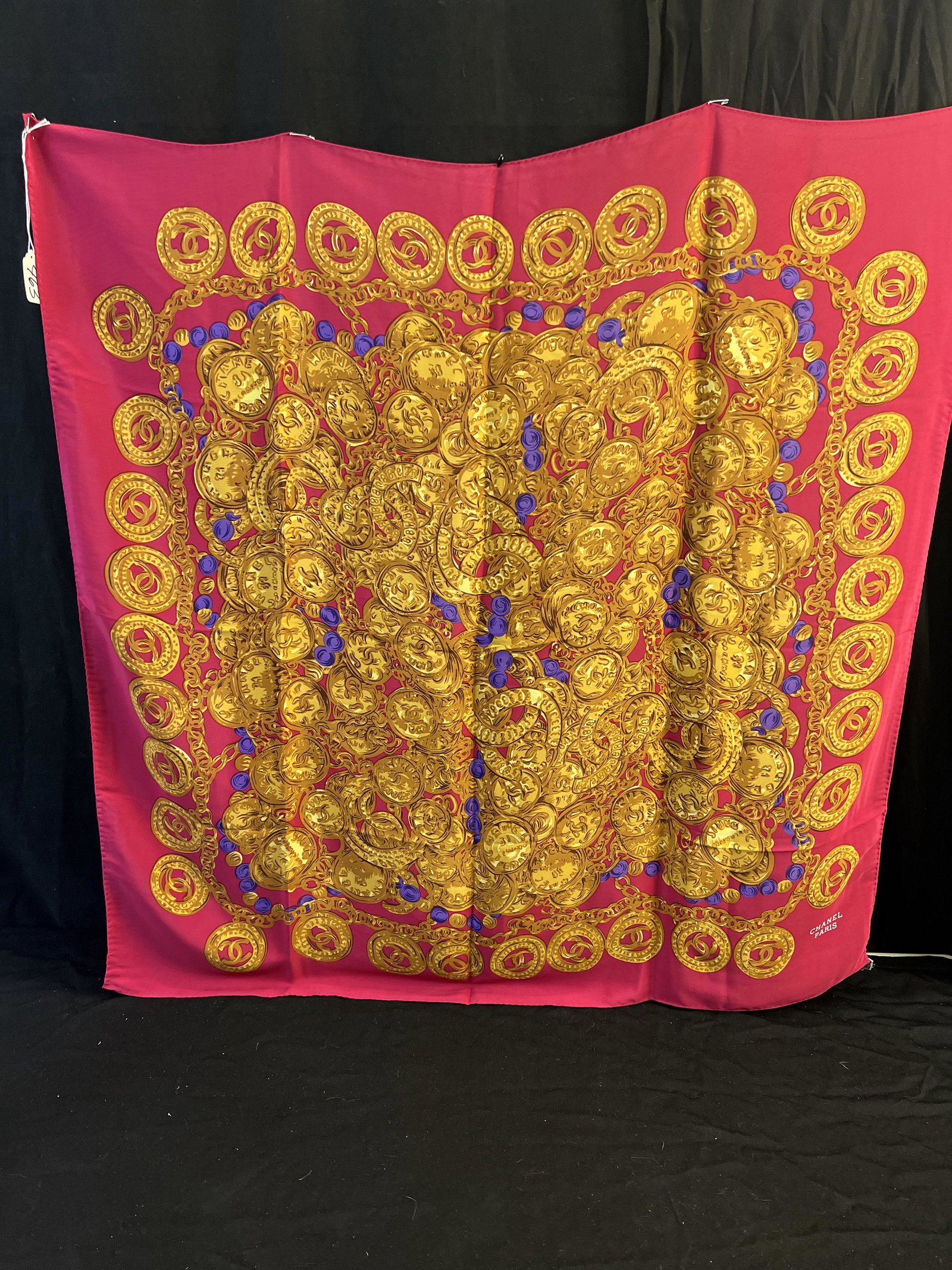 VIntage Chanel Paris Silk Coin Scarf (1 of 7)