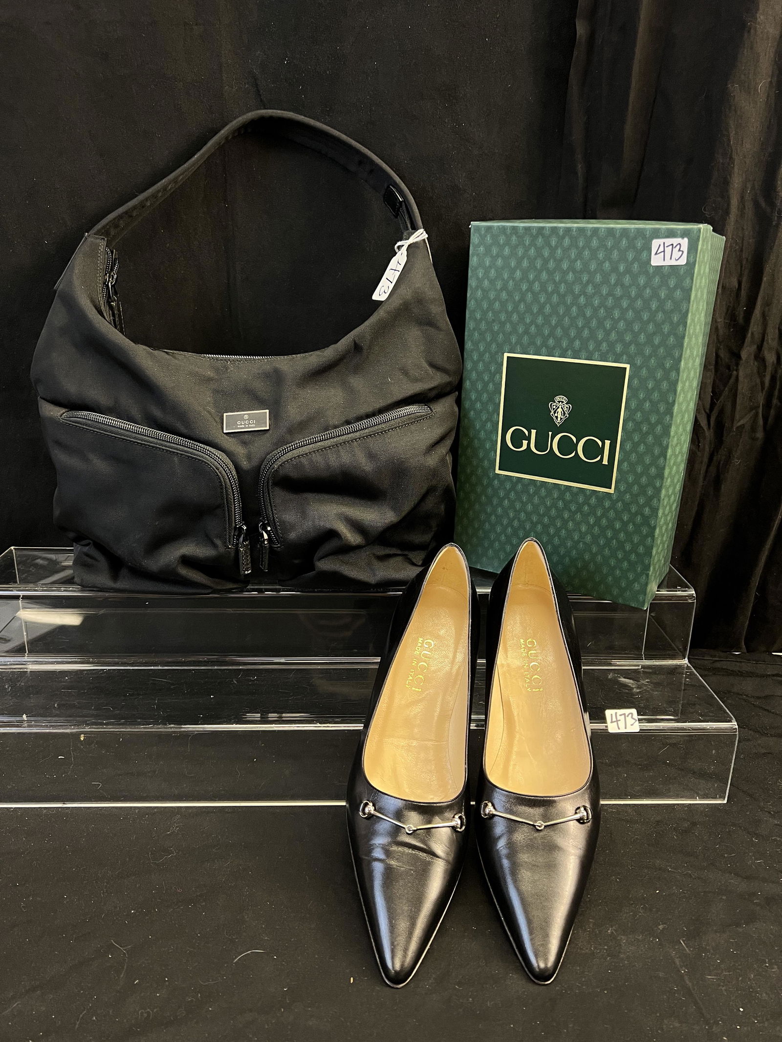 Gucci Monogram Purse and Pair of Gucci Kitten Heels Size 9 (1 of 10)