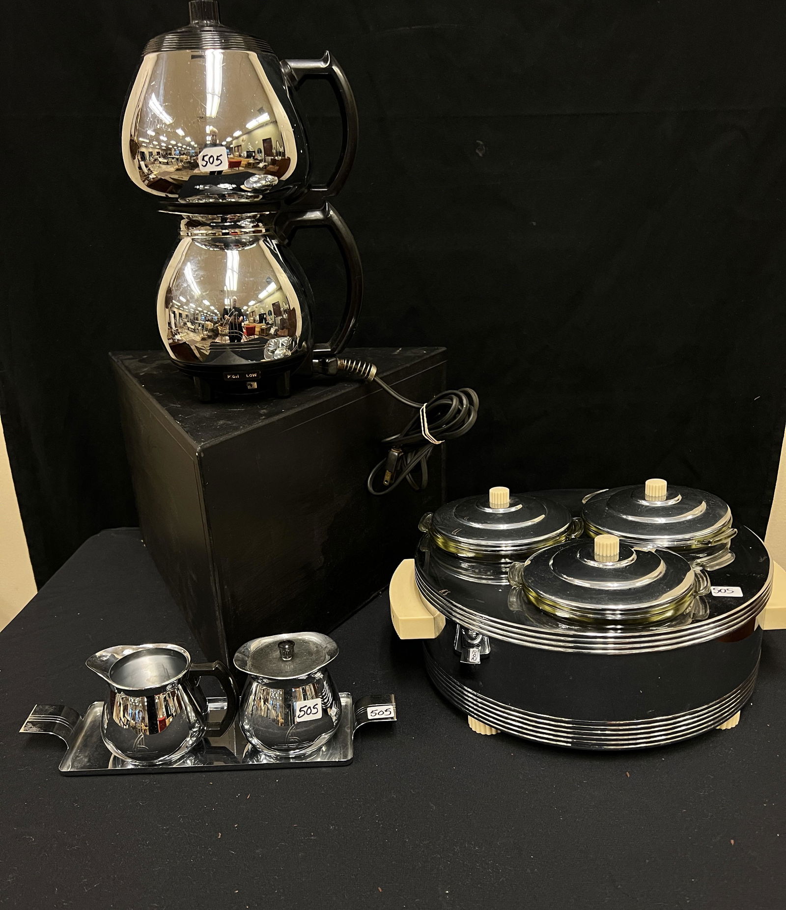 Three-Section Art Deco Chrome Warming Server (1 of 11)