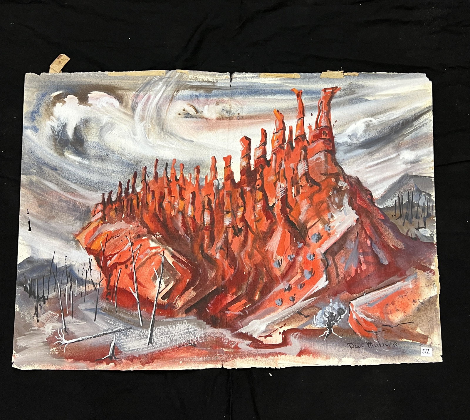 Dean Jackson Meeker Surrealist Watercolor c.1949 (1 of 7)