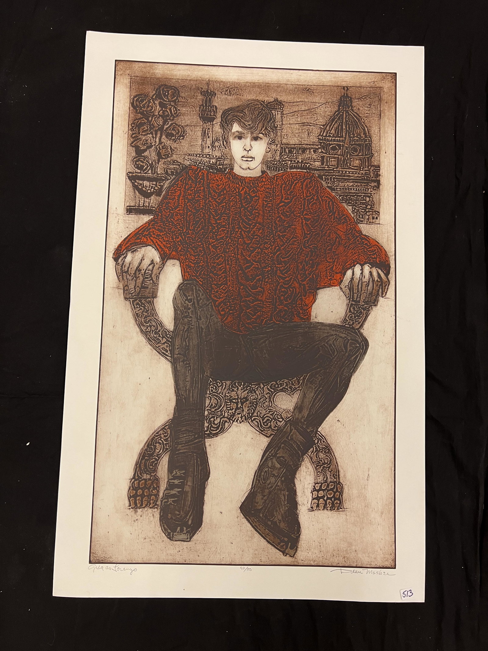 Dean Jackson Meeker MCM Textured Serigraph Of His Son (1 of 7)
