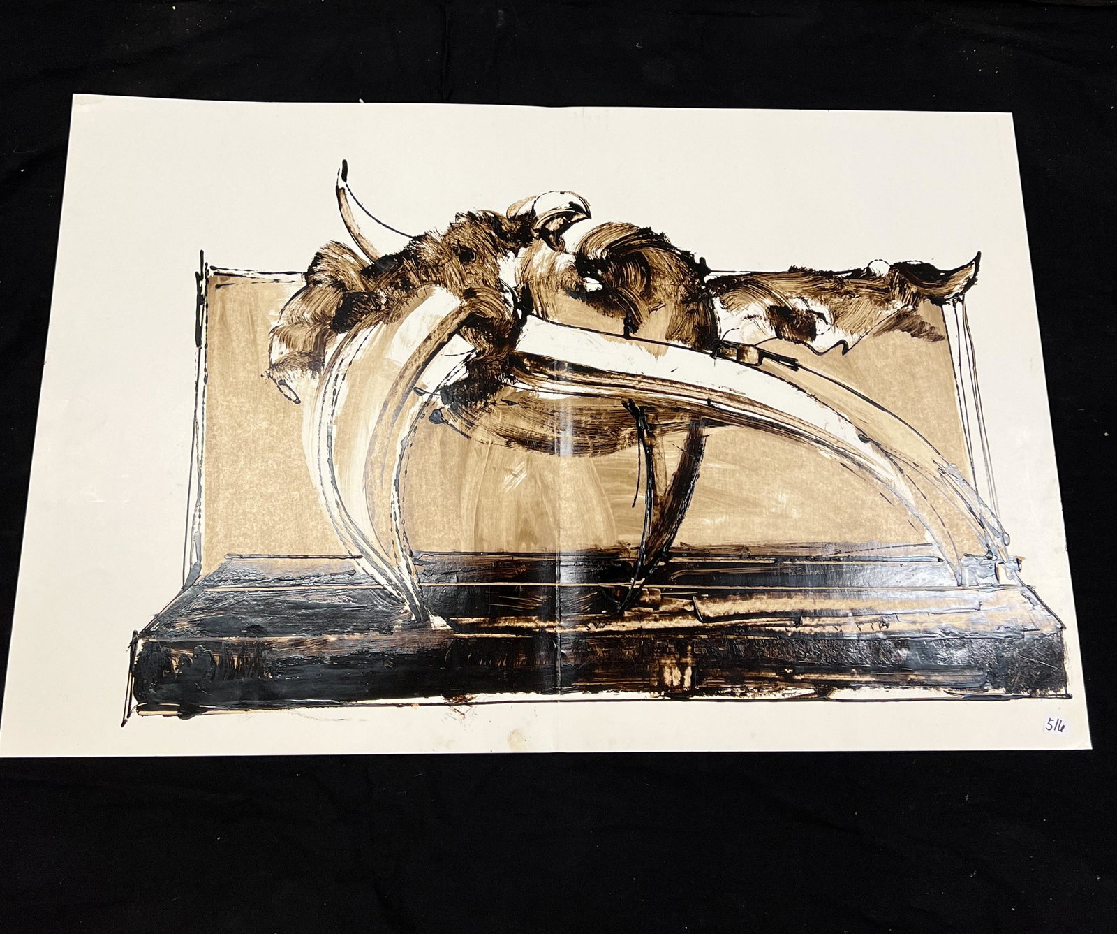 Dean Jackson Meeker MCM Abstract Asphaltine Painting (1 of 7)