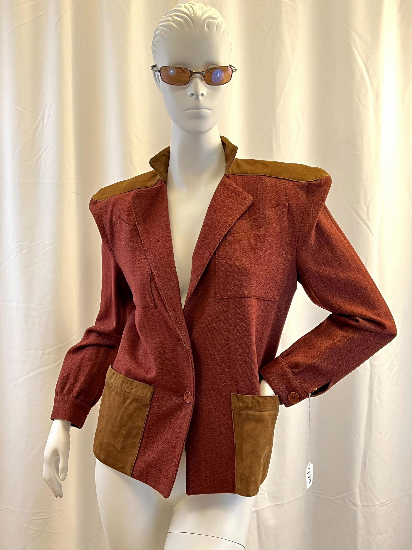 Rare 1973 Thierry Mugler First Collection Gabardine and Suede Jacket (1 of 11)