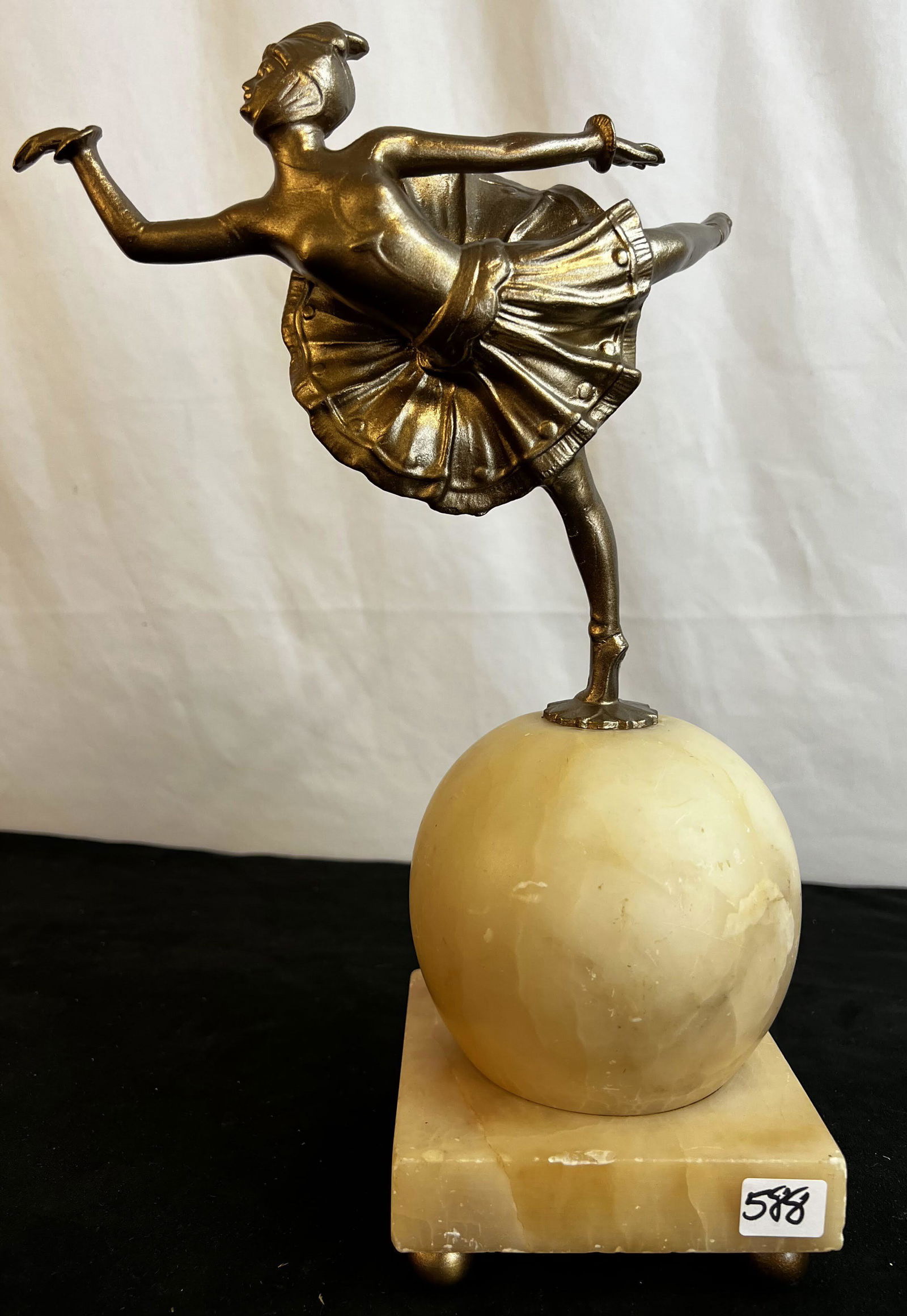 Art Deco 1920's Dancer on Marble Orb (1 of 5)