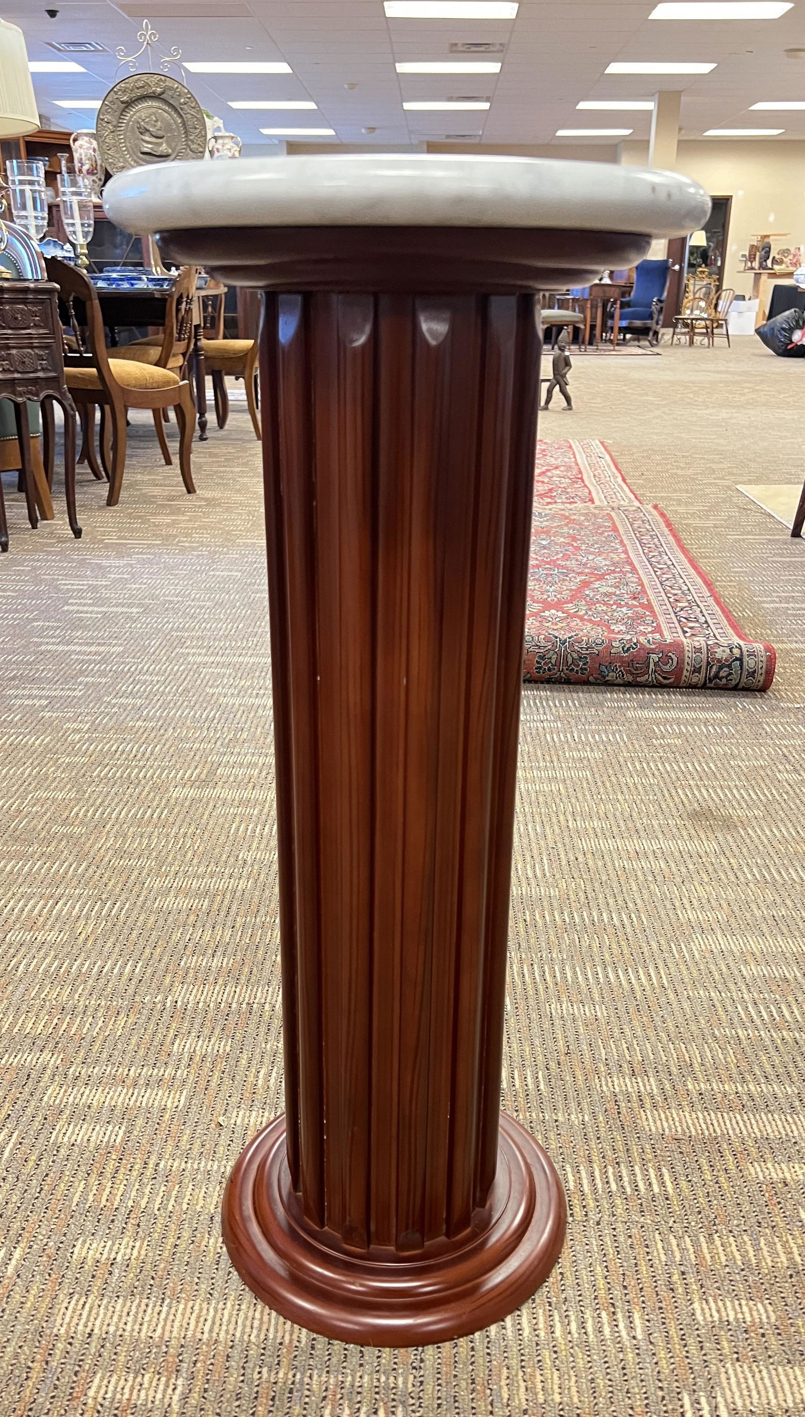 Marble Top Wood Presentation Stand (1 of 4)