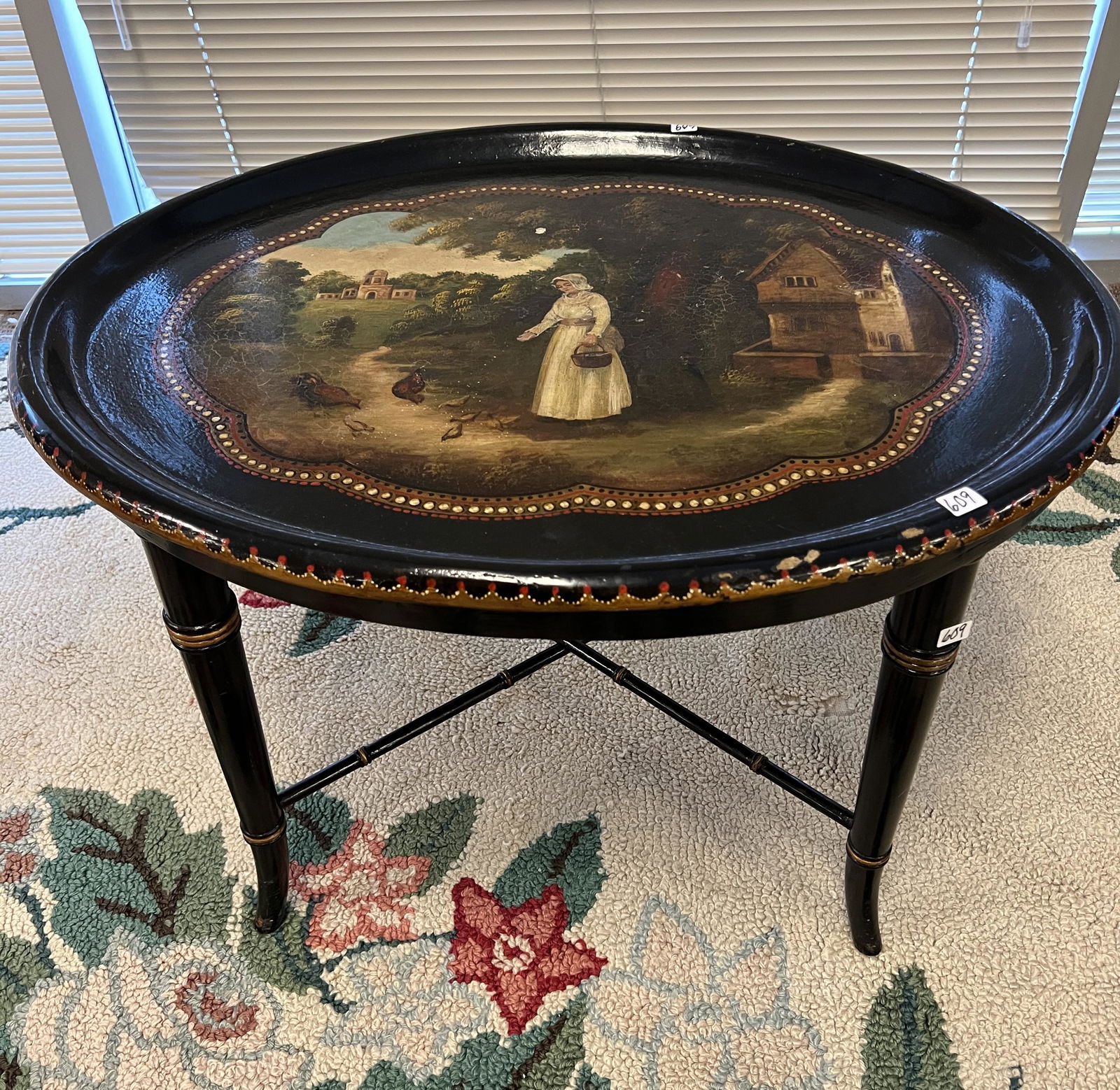 Antique Toleware Composition Tray (1 of 7)
