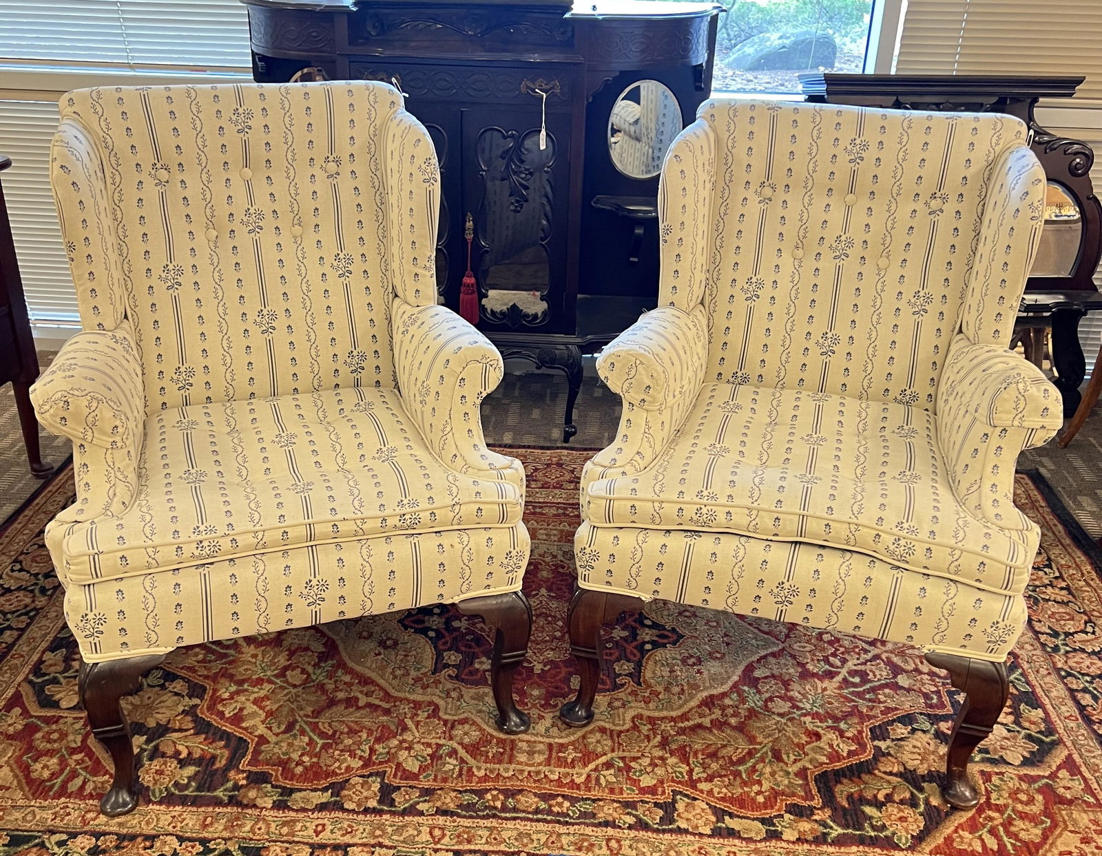 Pair of Miniature Queen Anne Wing Chairs (1 of 5)