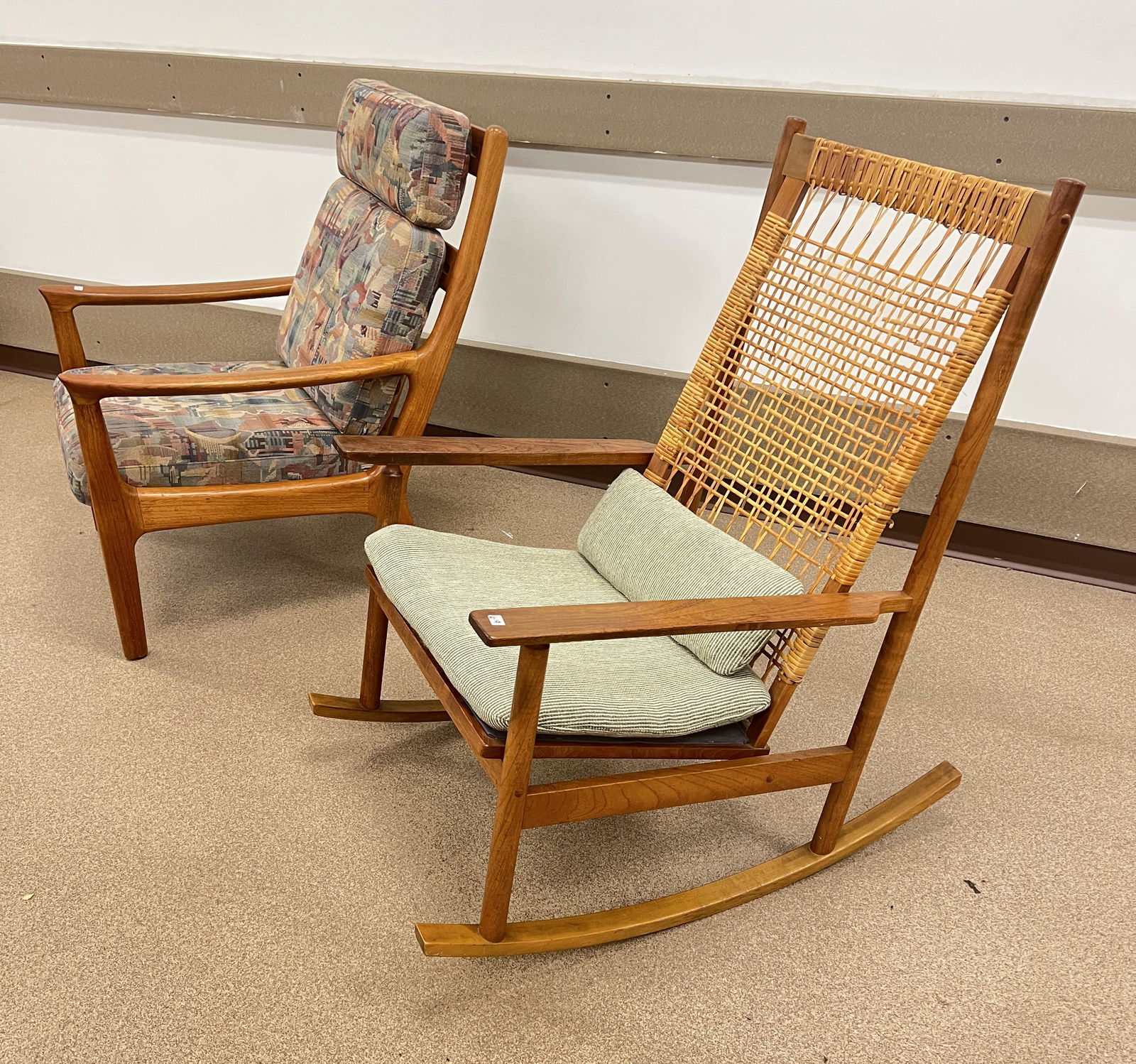 JK Denmark Teak Armchair & Teak Scandinavian Rocker (1 of 18)