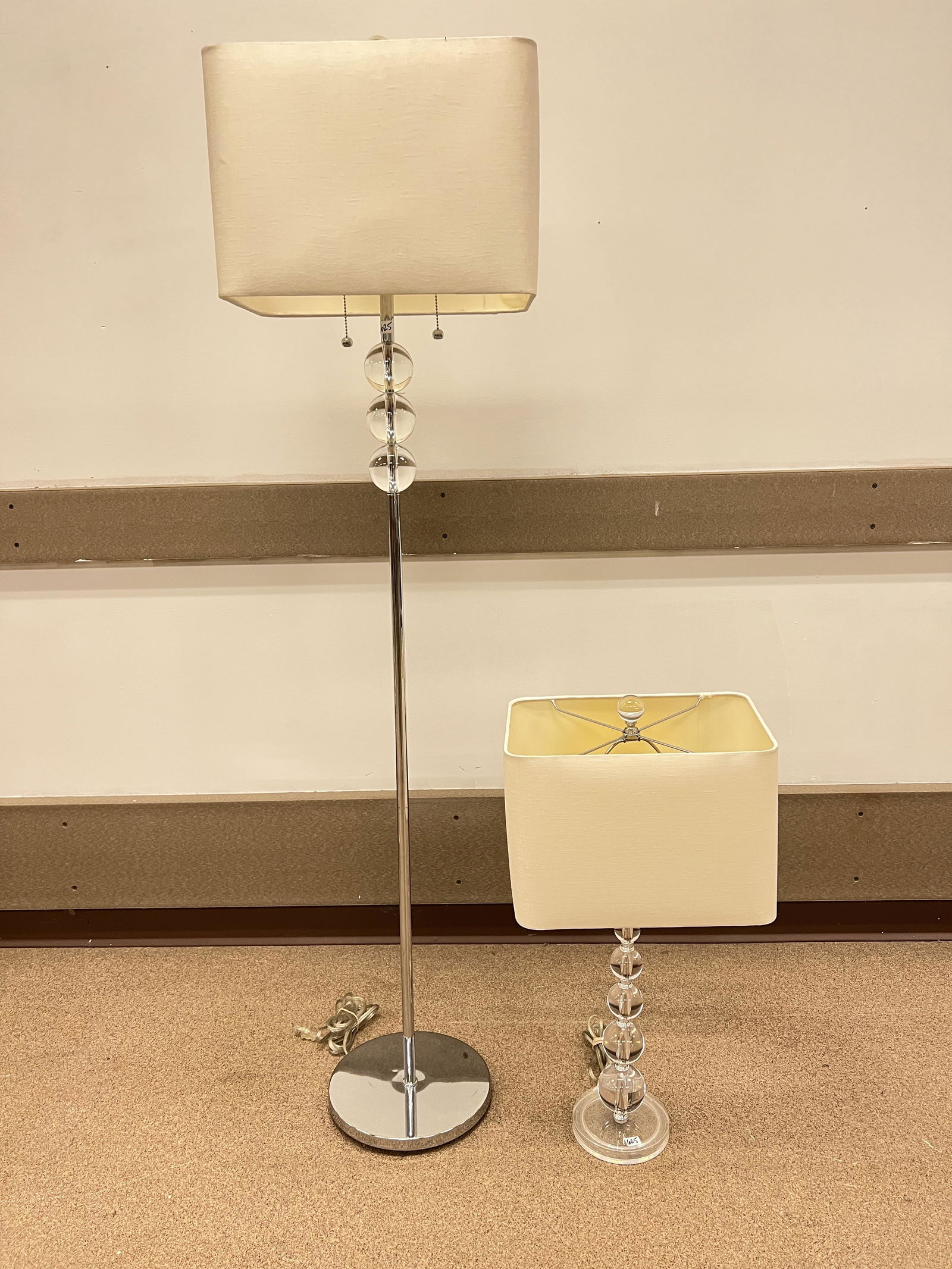 Pair of Glass, Chrome and Lucite Contemporary Lamps (1 of 5)