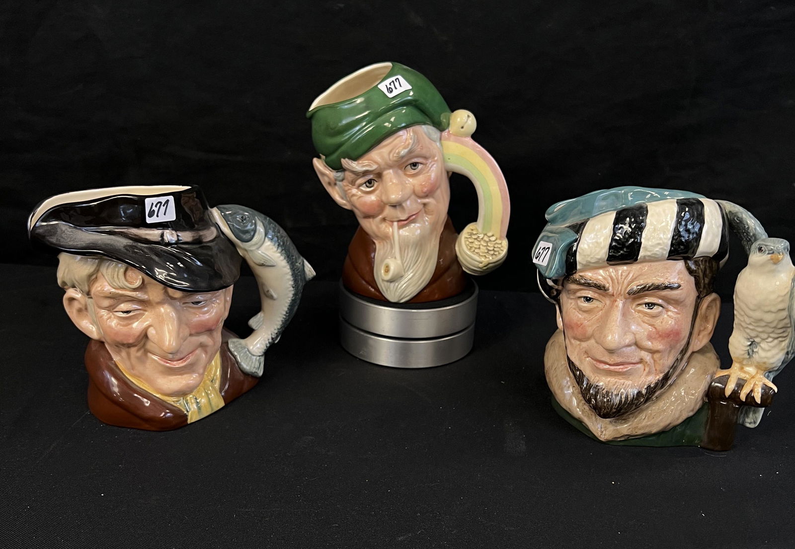 3 Toby Mugs: Leprechaun, Poacher, Falconeer (1 of 6)