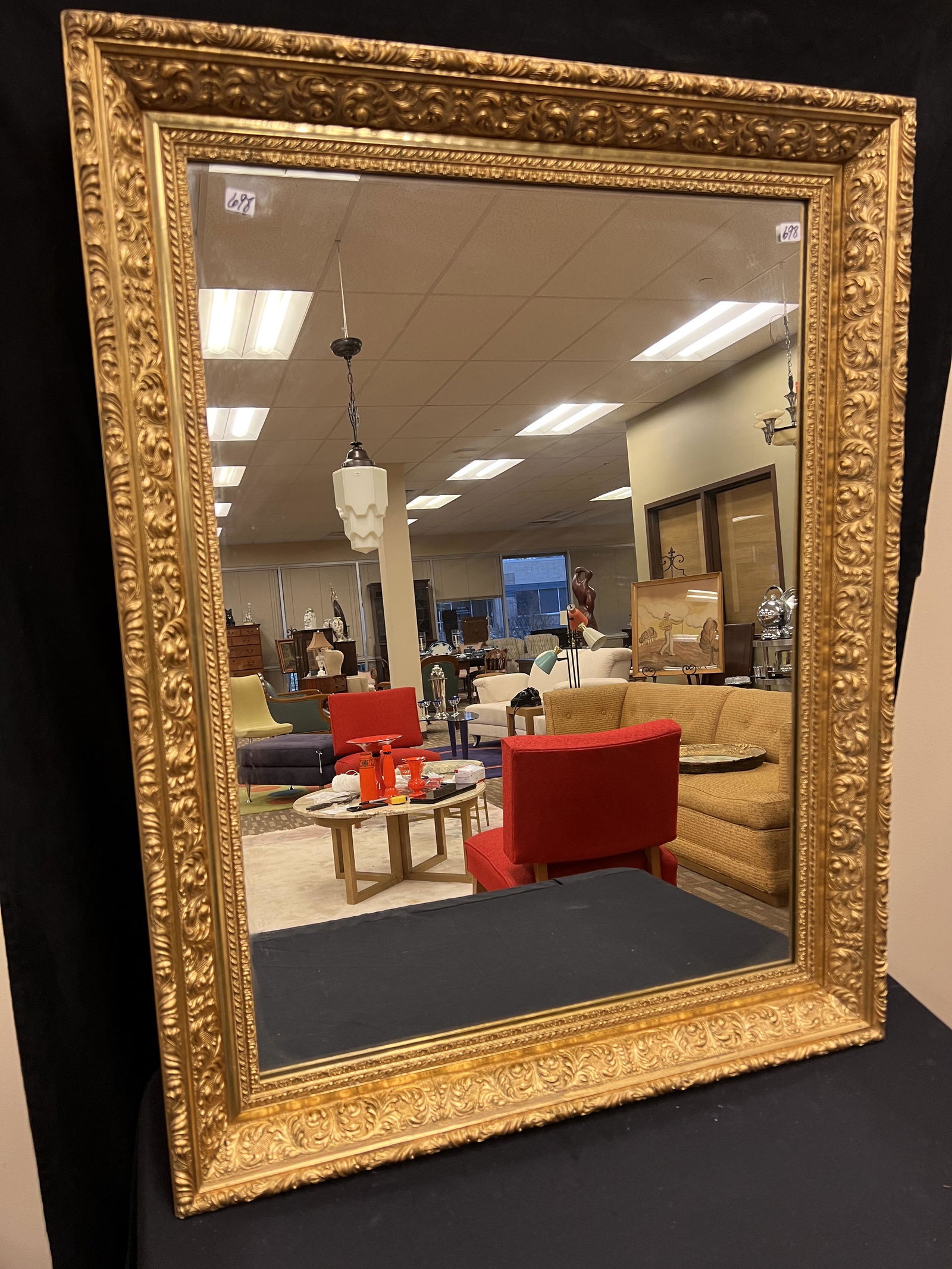 Large Fancy Gold-Leaf Mirror (1 of 3)