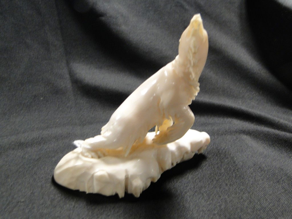 152 An Alaskan Walrus tusk ivory carving of a polar be