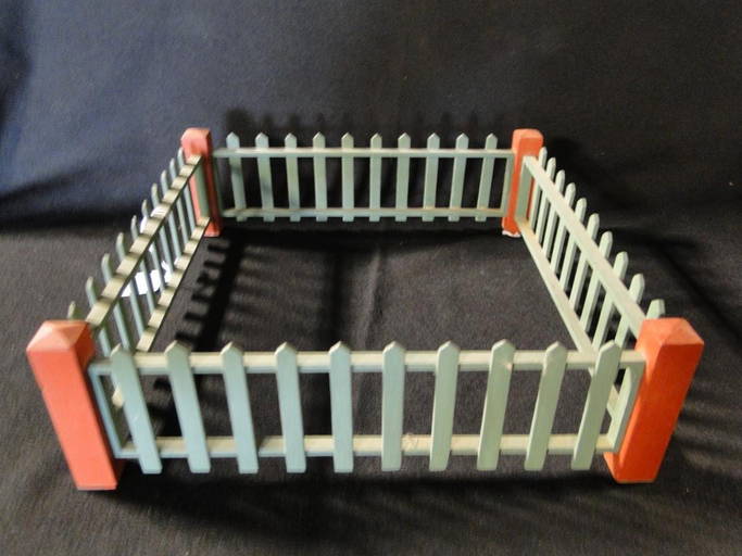 Painted Wooden Christmas Tree Fence With Some Age