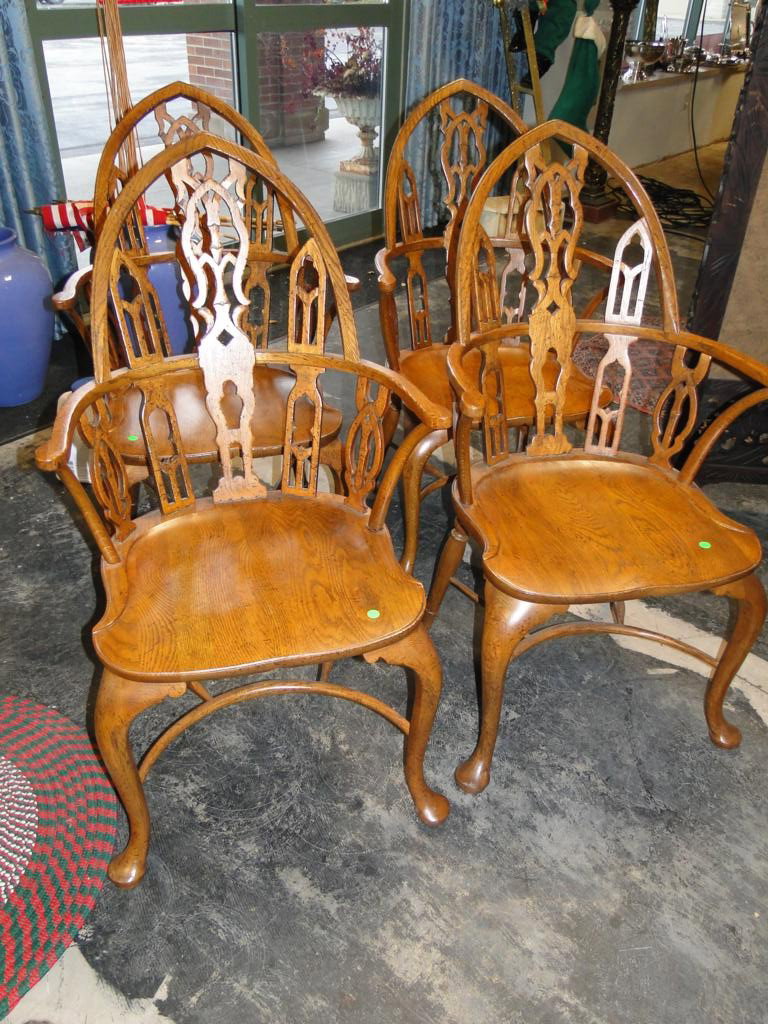 Four signed Baker Windsor armchairs: Four signed Baker Windsor armchairs
