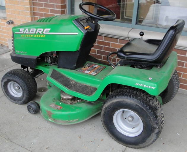 Sabre by John Deere riding lawn mower, 14.5 hp, hy Jan 29, 2012