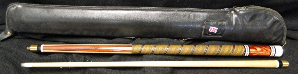 Billiards cue stick and case: Billiards cue stick and case