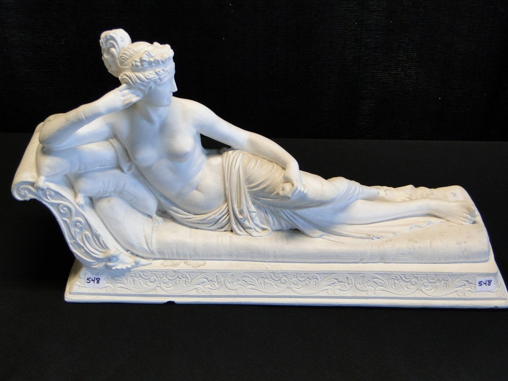 Large plaster bust of a Grecian woman in repose: Large plaster bust of a Grecian woman in repose