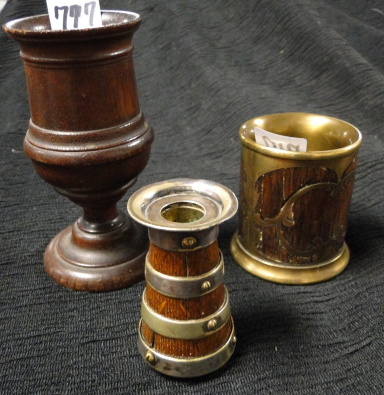 An early grouping of English items to include toot: An early grouping of English items to include toothpick holder, match dispenser, walnut goblet and firewick