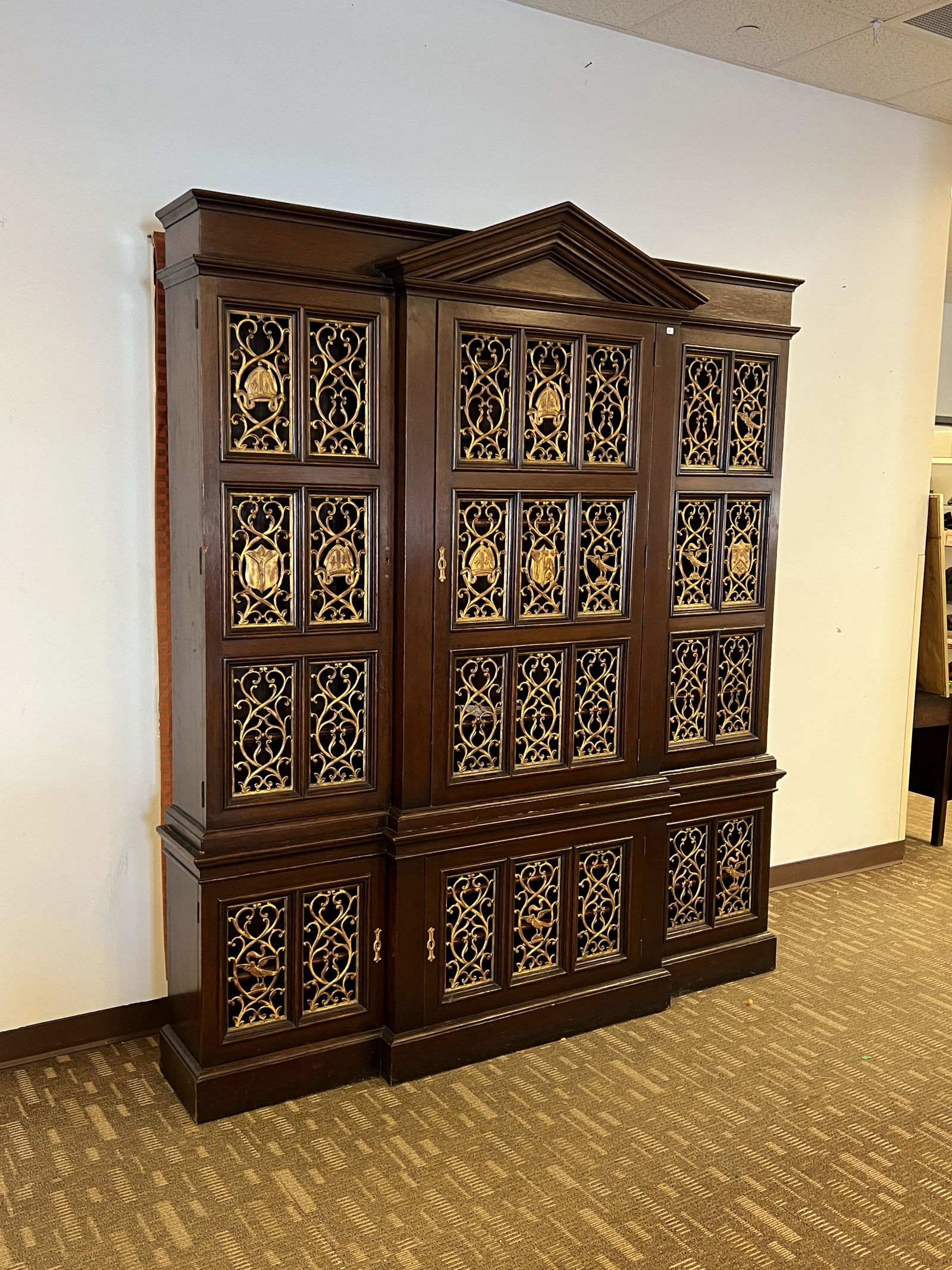 Mahogany Breakfront with Bronze Inserts (1 of 7)