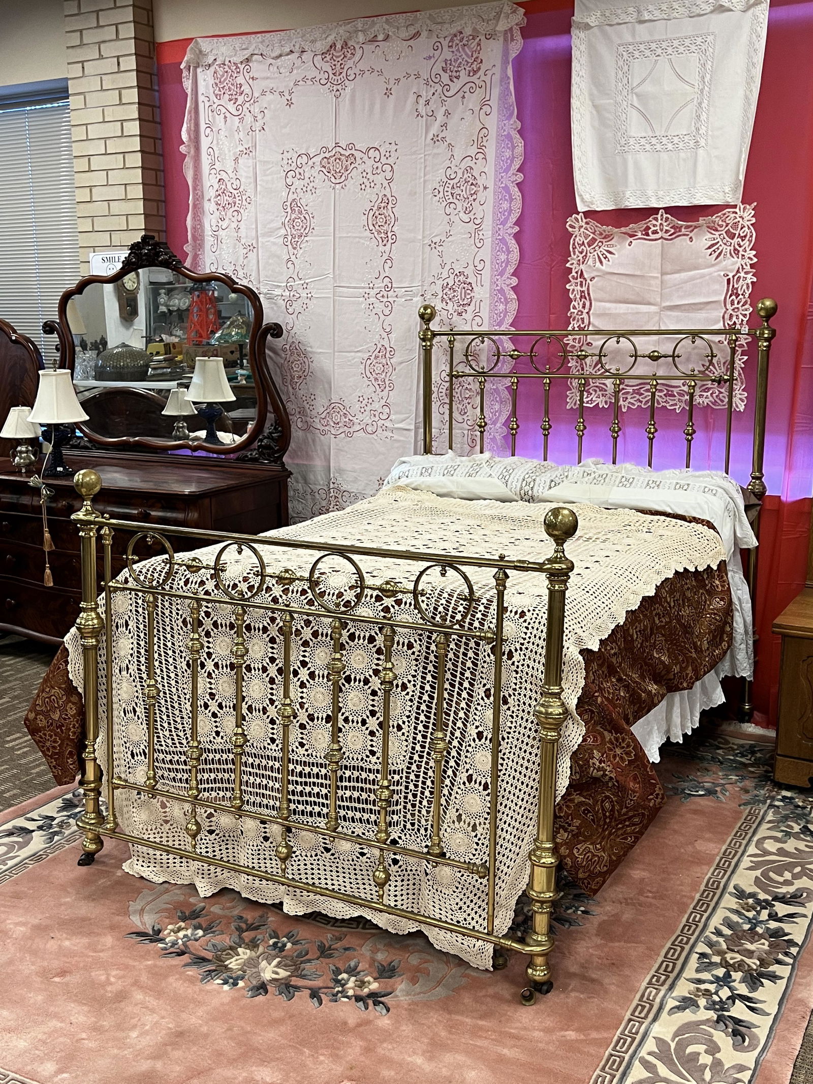 1890s Polished Brass 3/4 Bed (1 of 8)