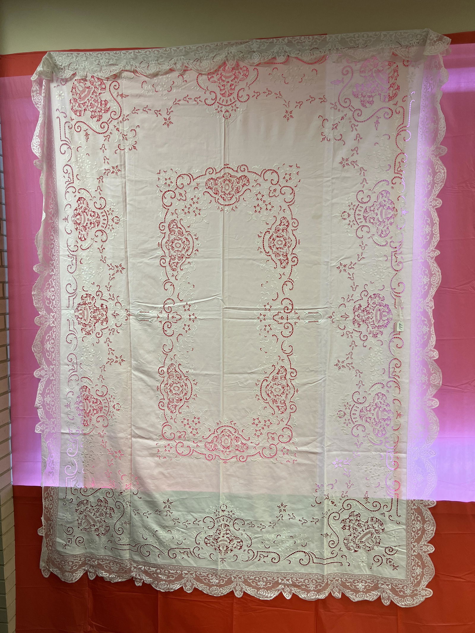 Cutwork Embroidered & Lace-Trimmed Tablecloth (1 of 5)