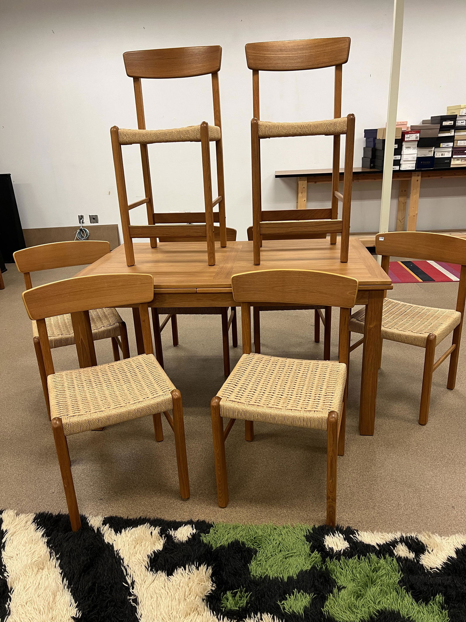 Teak Refractory Table, 6 Chairs/ 2 Barstools (1 of 13)