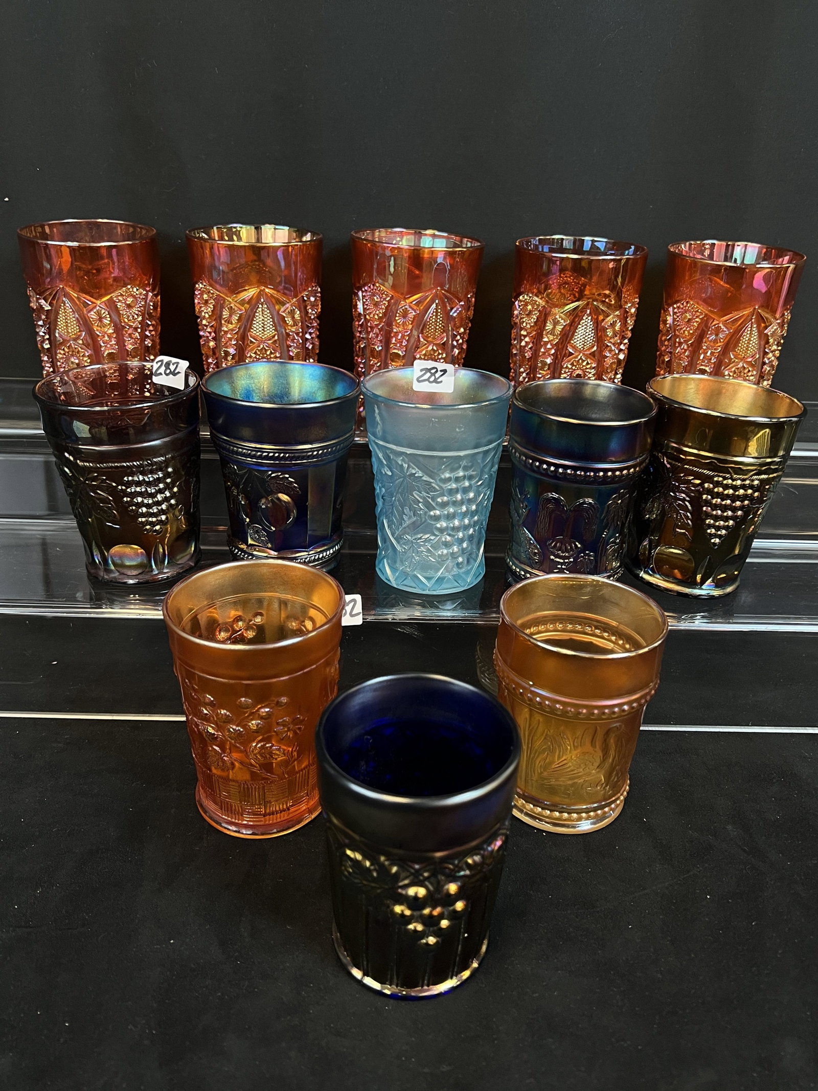 13 Carnival Glass Tumblers (1 of 12)