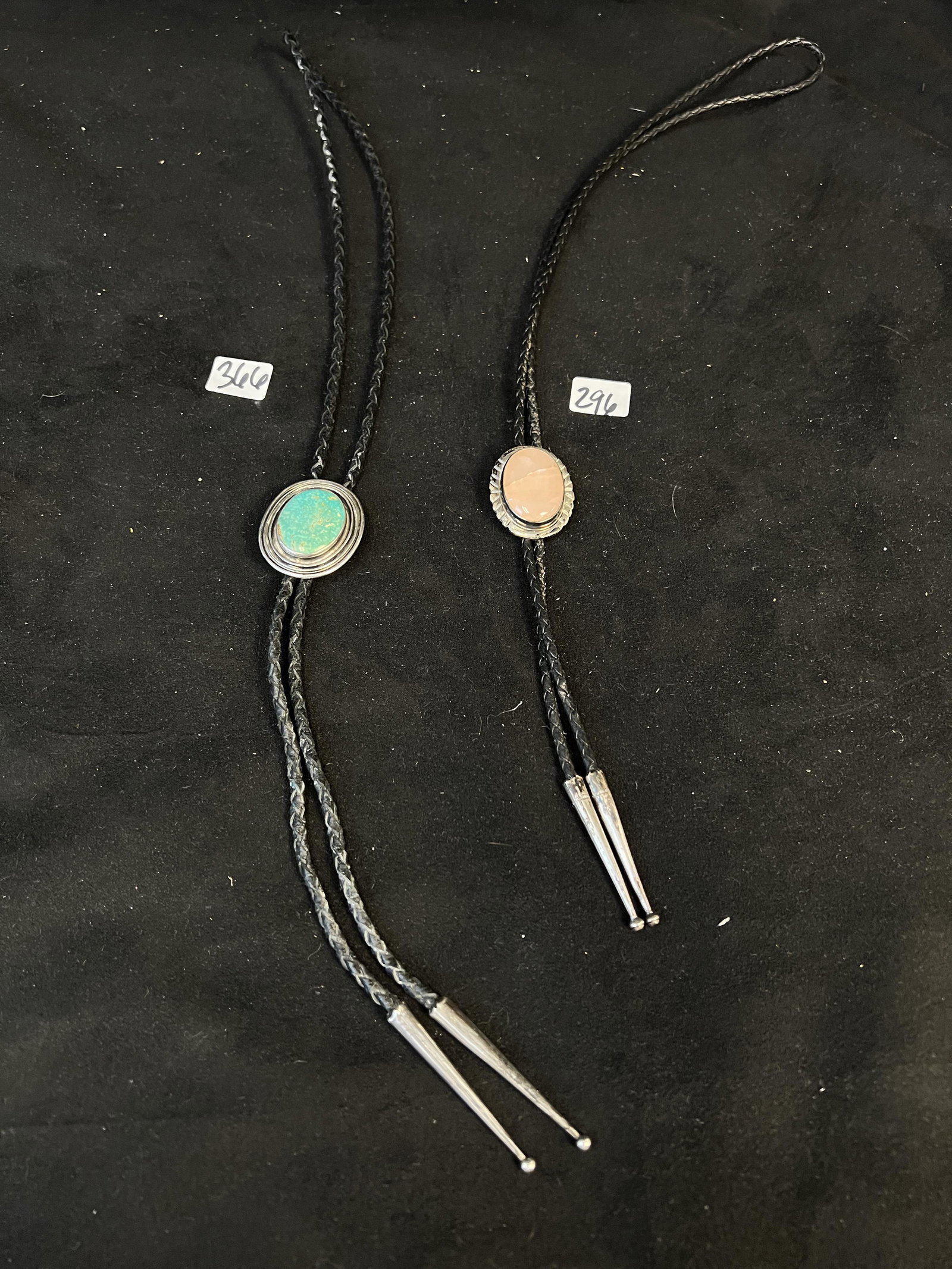 Pair of Navajo Sterling Bolo Ties (1 of 6)