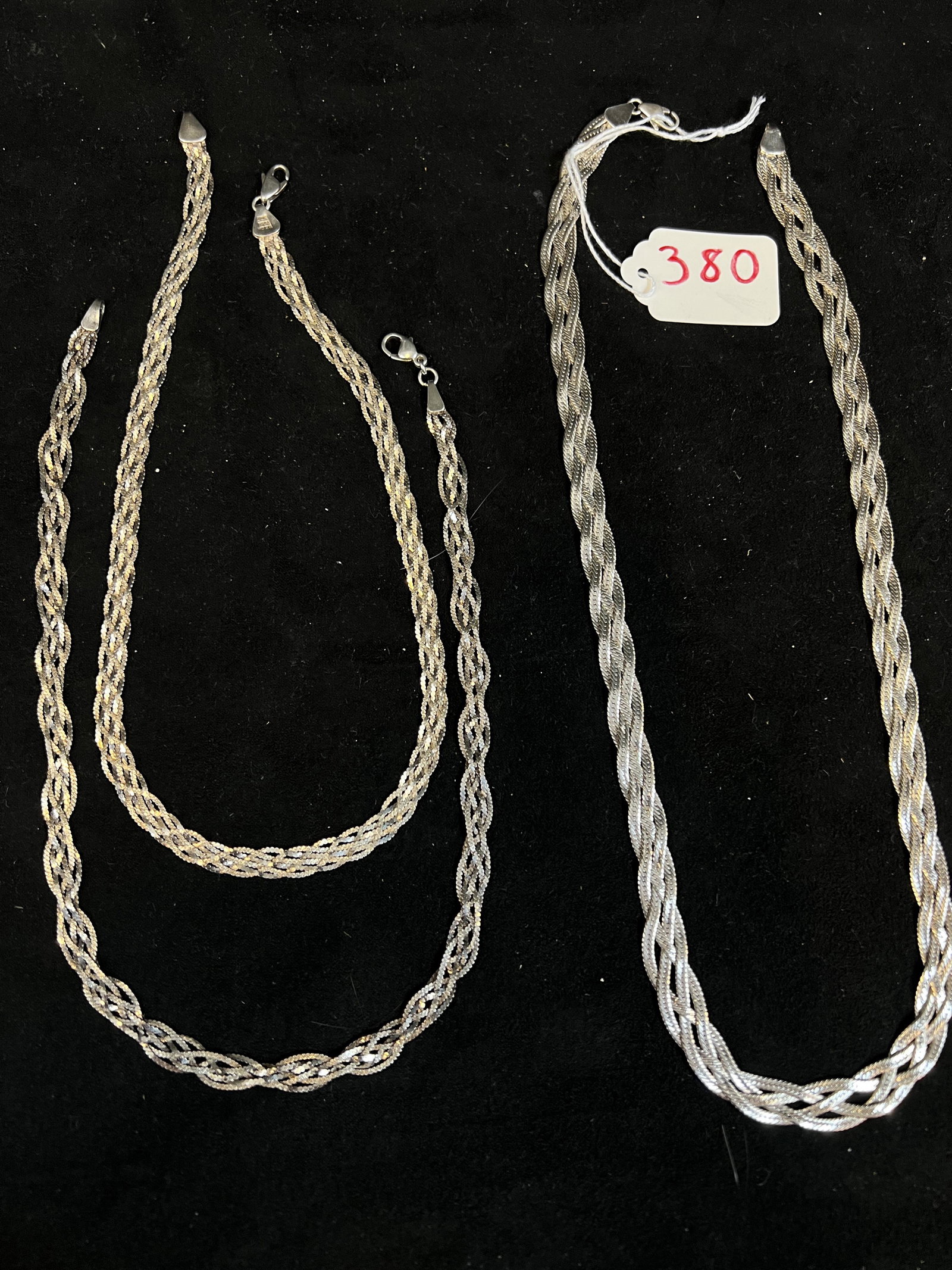 Group of 3 Mexican Sterling Braided Necklaces (1 of 6)