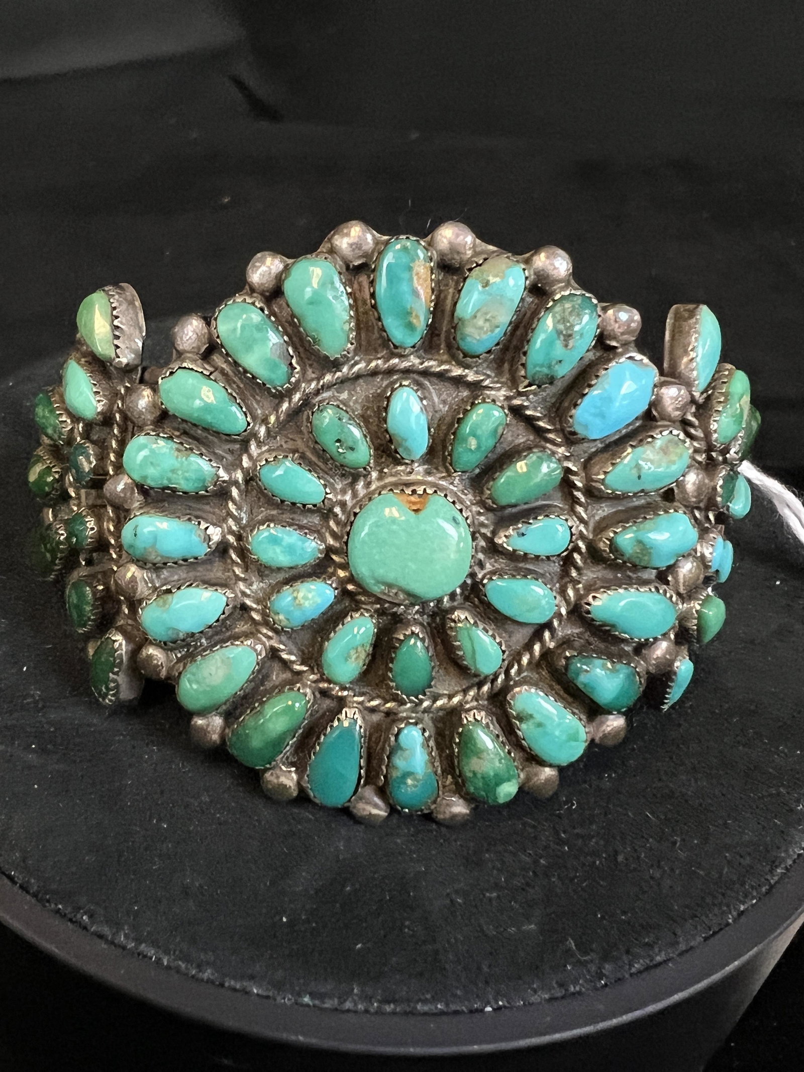 Old Navajo Turquoise Cluster Bracelet (1 of 5)