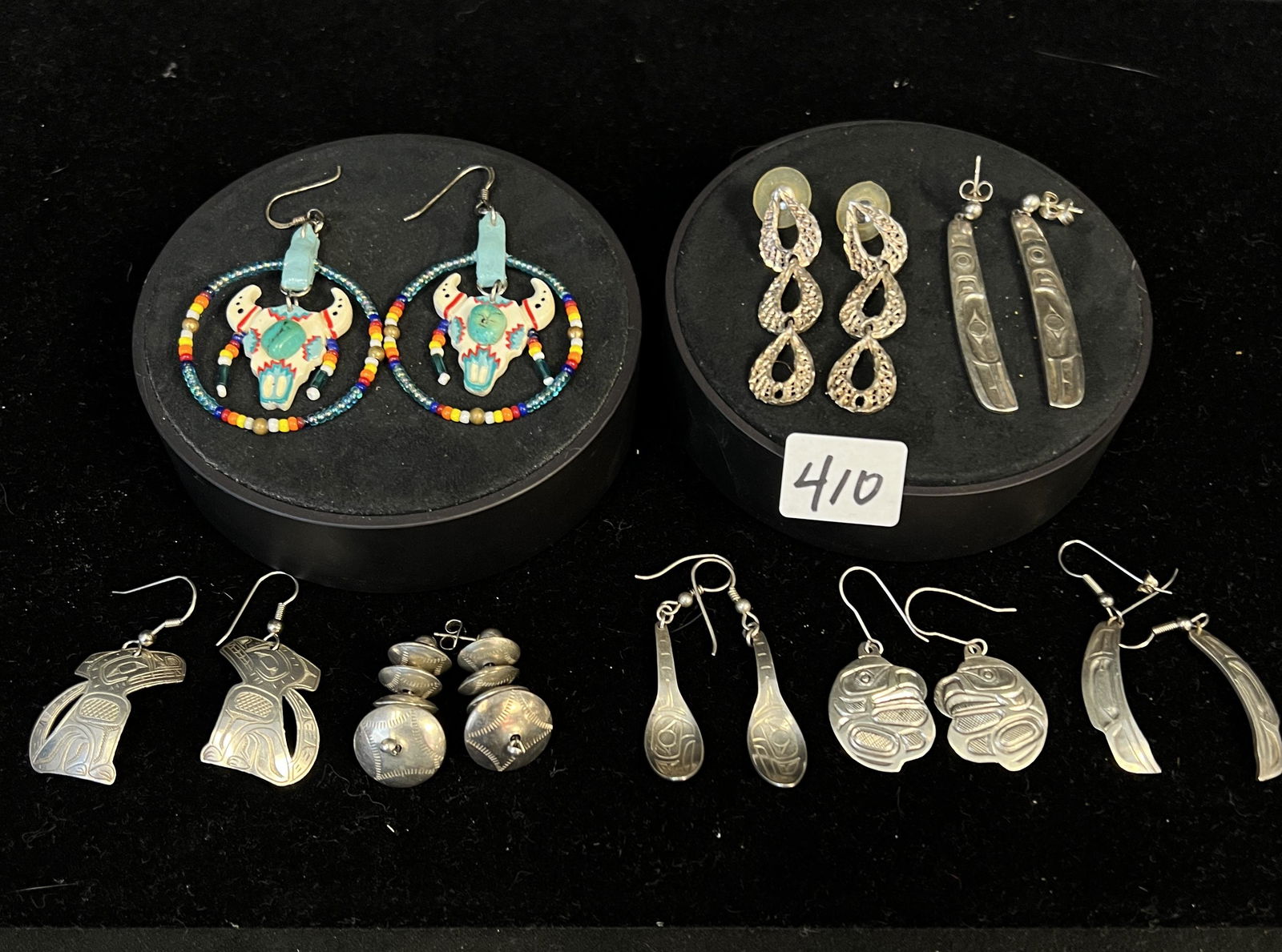 Group of 8 Earrings to Include Haida Sterling And More (1 of 14)