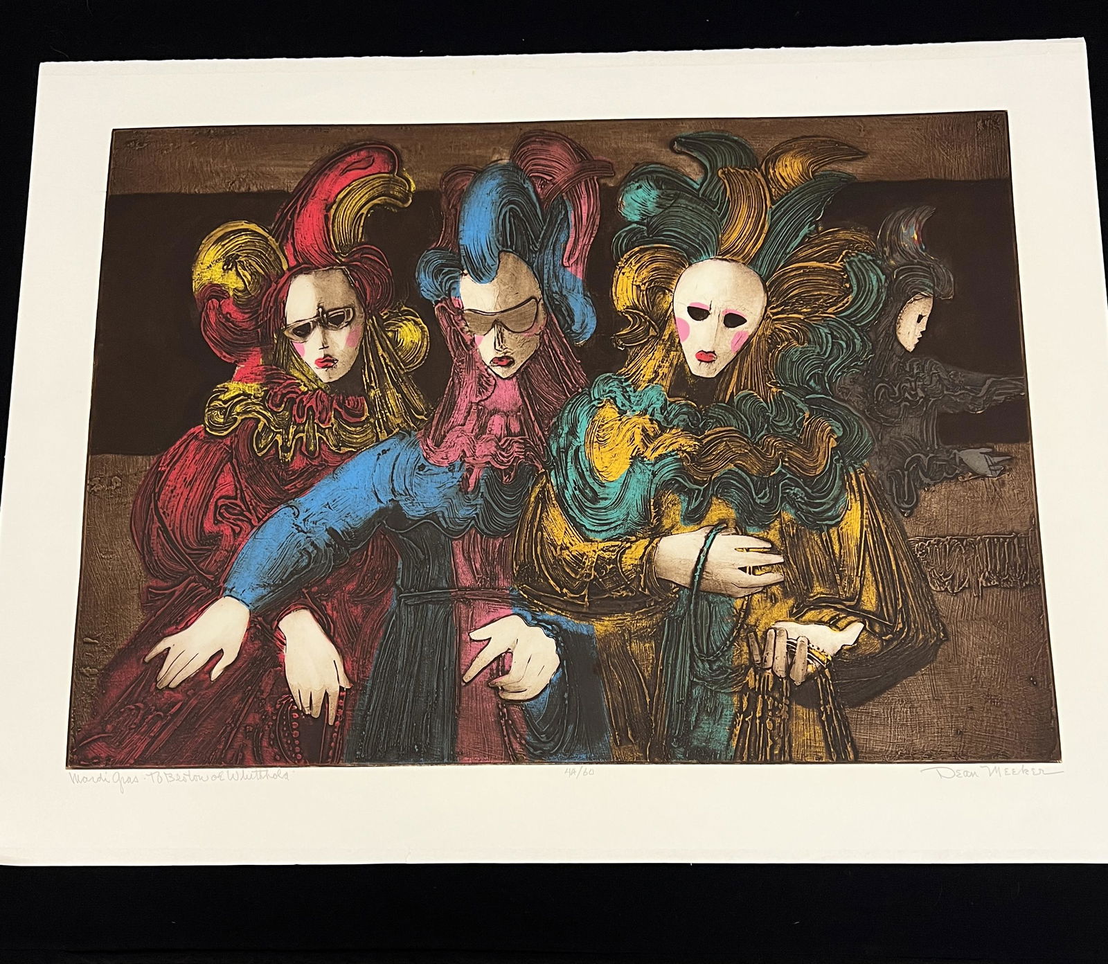 Dean Meeker 60's Polymer Intaglio of Mardi Gras (1 of 7)