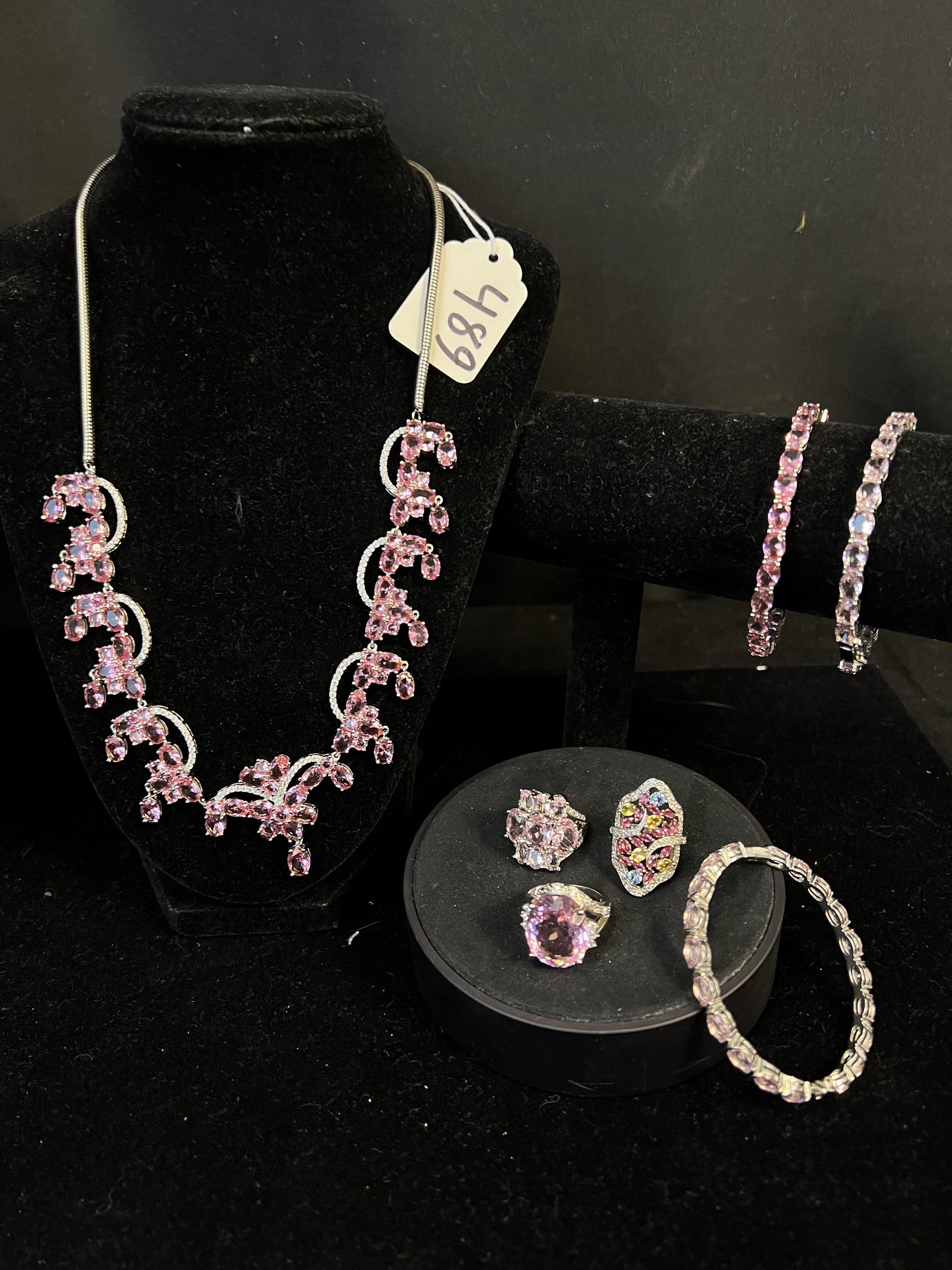 Group of Sterling and Pink Stone Jewelry (1 of 11)