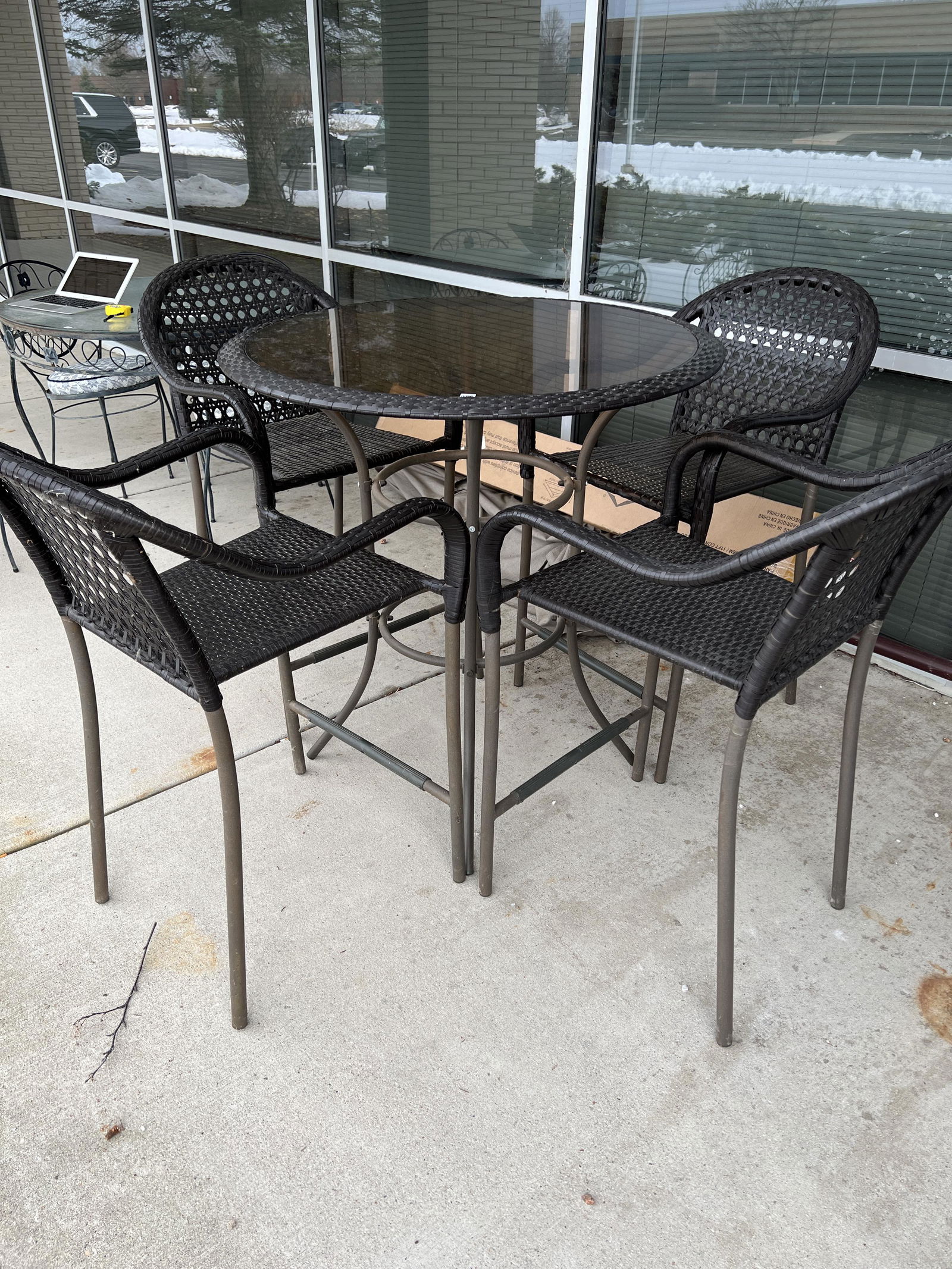Outdoor Cafe Table and 4 Chairs (1 of 5)
