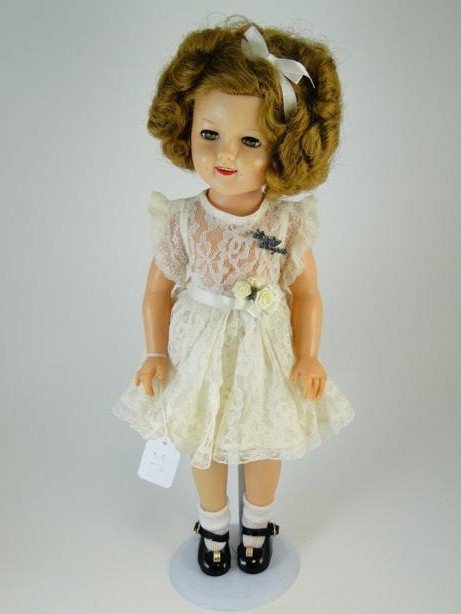 Medium size, plastic Ideal Shirley Temple doll with: Medium size, plastic Ideal Shirley Temple doll with original outfit