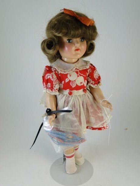 Antique hard plastic Ideal doll in original clothe: Antique hard plastic Ideal doll in original clothes with sleep eyes in good condition