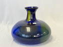 Large Blue Hand Blown Vase