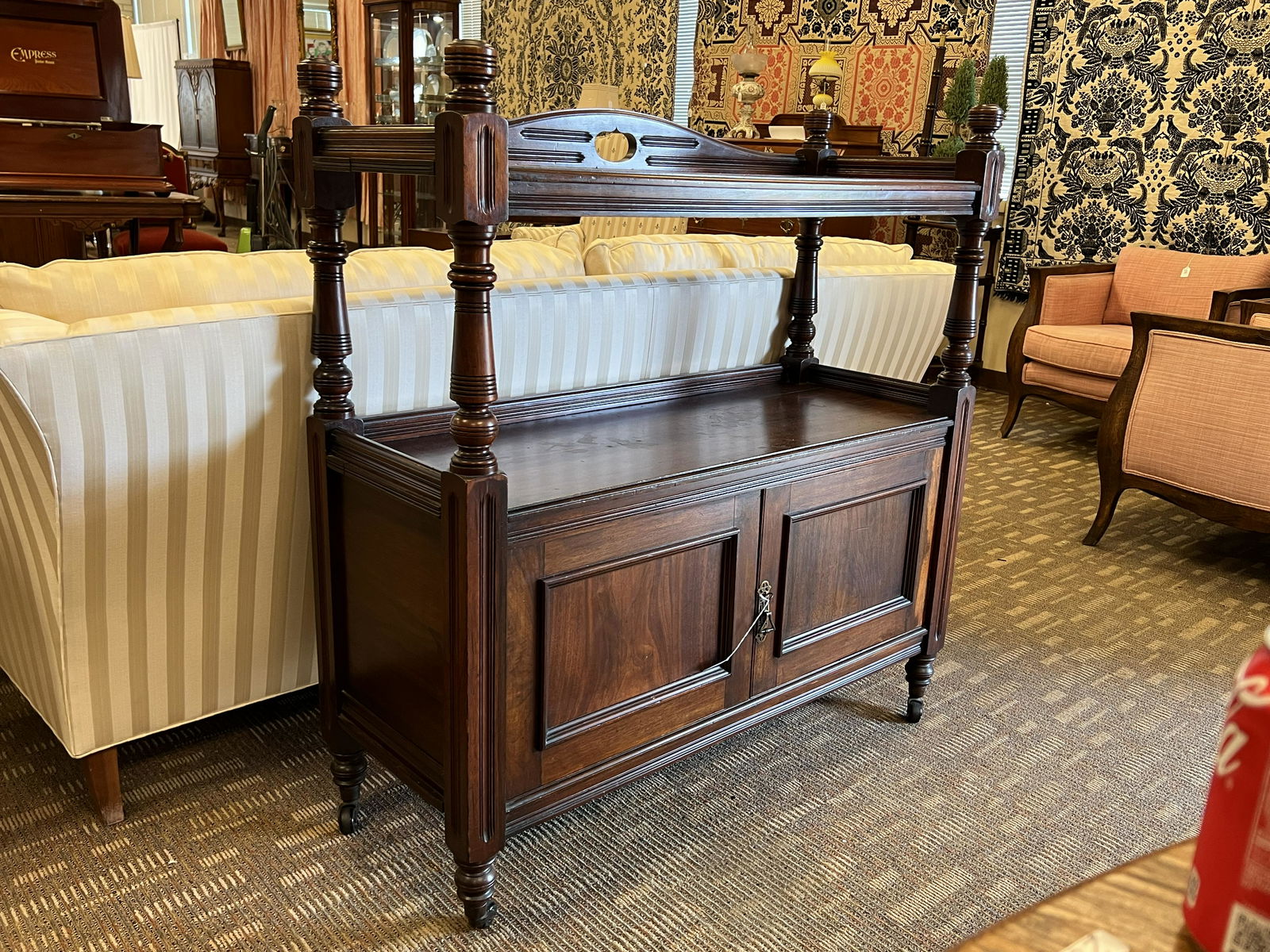 Victorian Mahogany Turnpost Side Server (1 of 7)