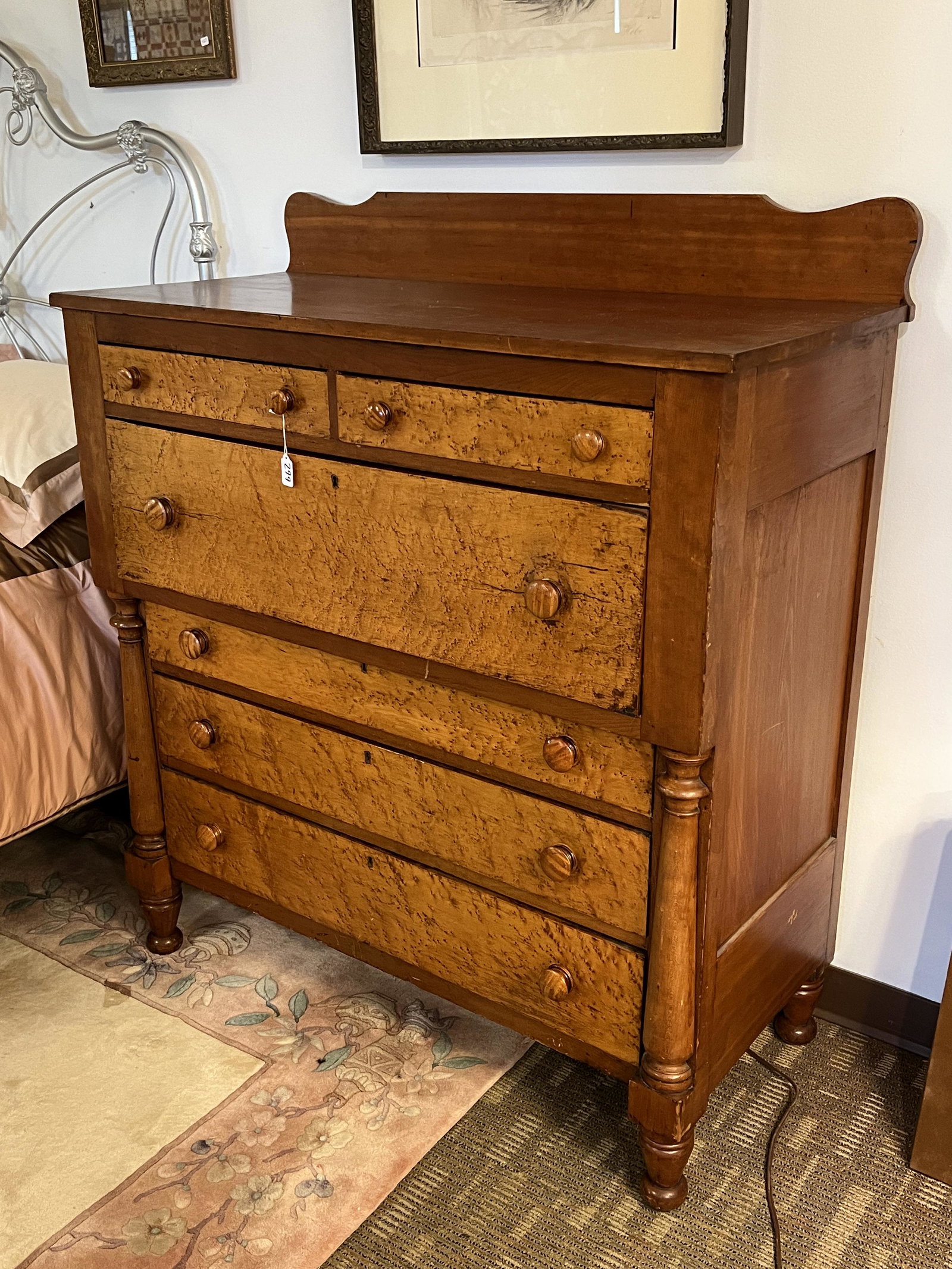 Cherry & Burled Maple Butler's Chest (1 of 9)