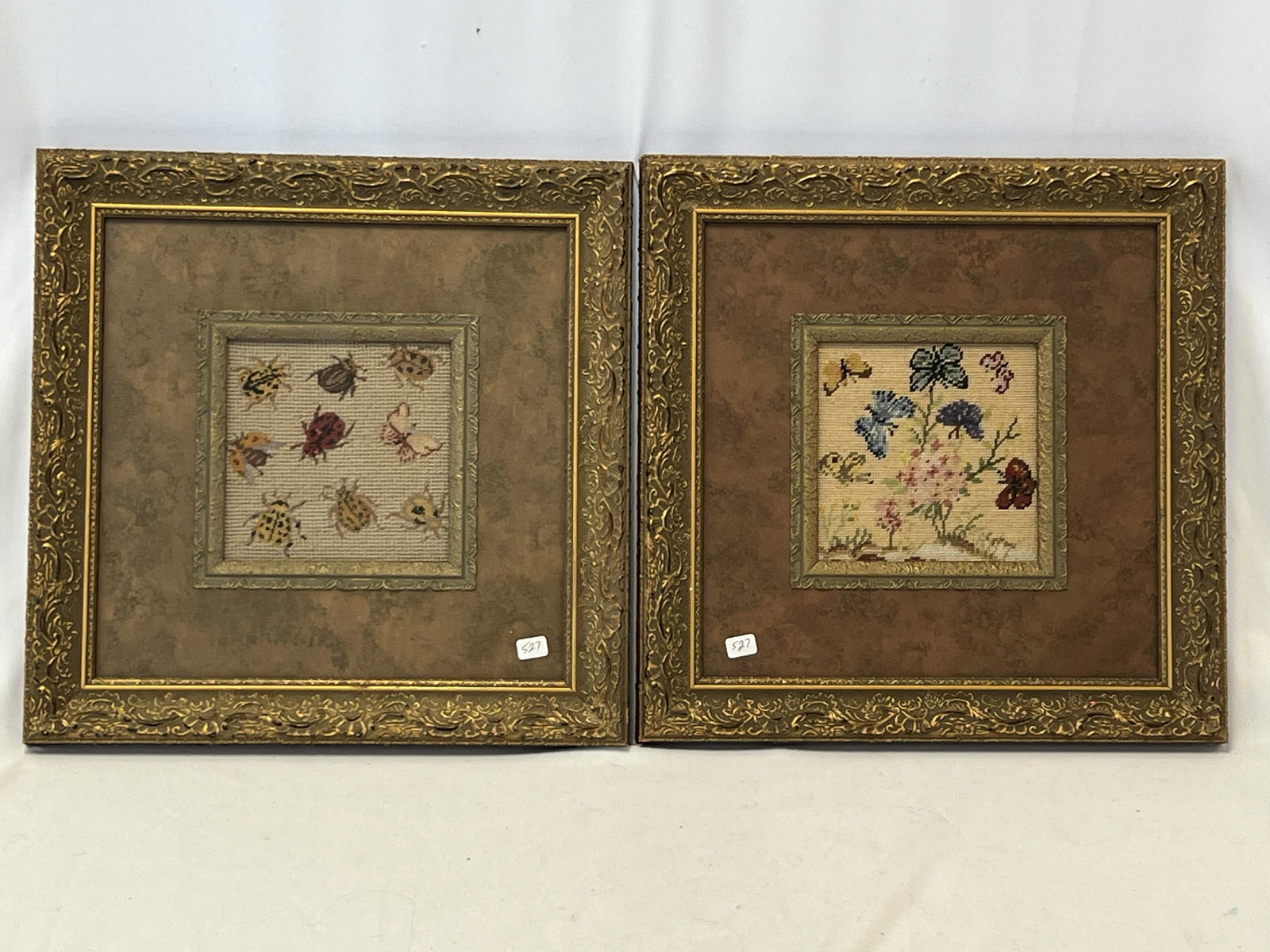 Pair of Framed Antique Needlepoints (1 of 5)