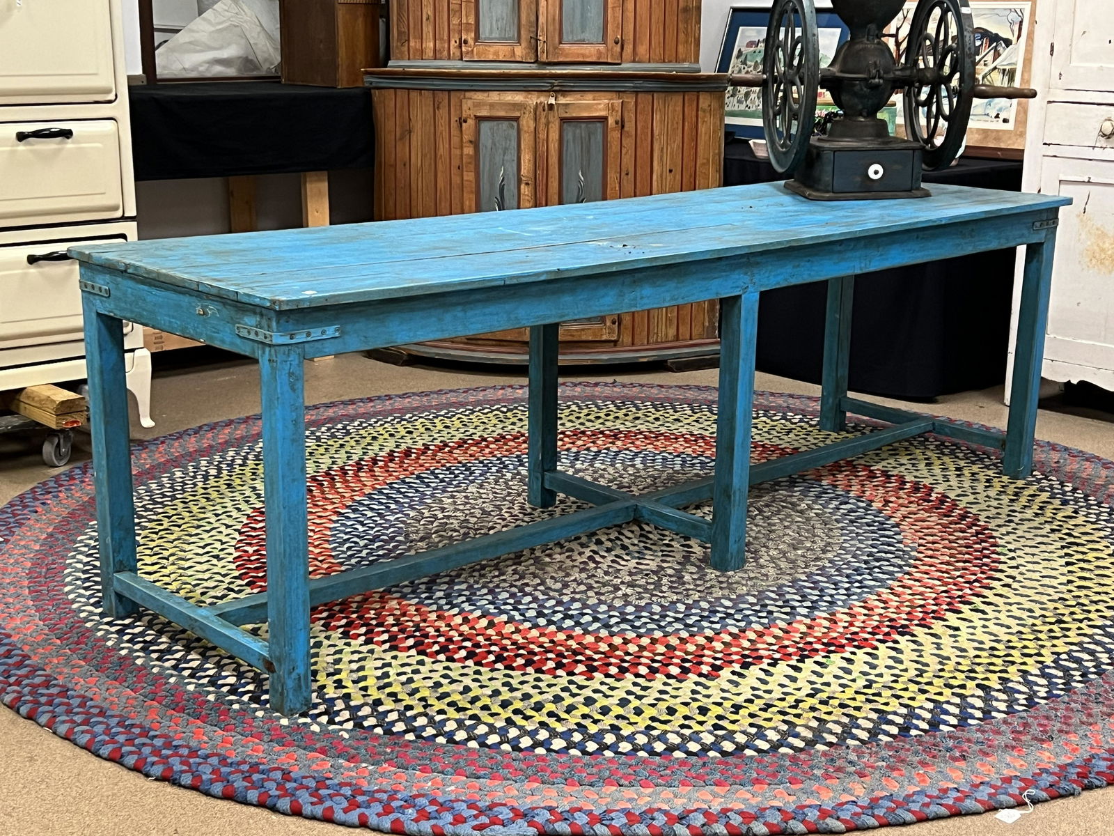 Blue-Painted Harvest Table (1 of 6)