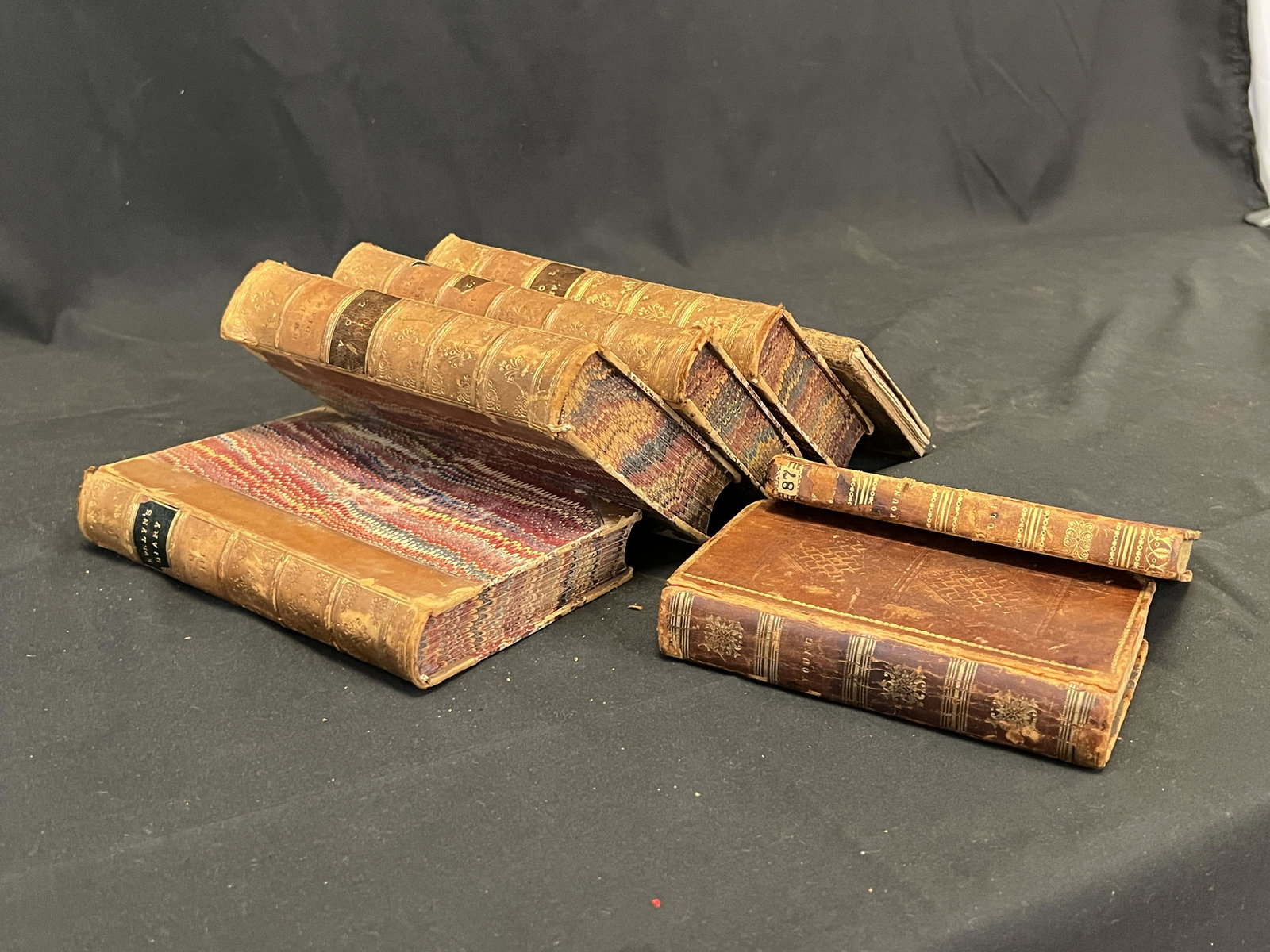 Lot of Antique Books: J. Evelyn, E. Young, F. Walkingame (1 of 12)