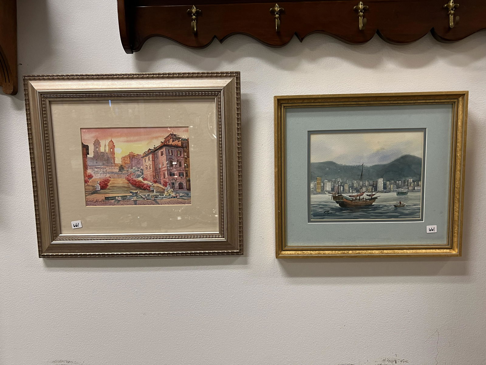 Artist-Signed Watercolor of Piazza di Spagna (1 of 4)